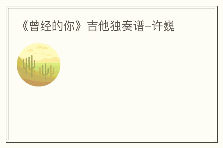 《曾经的你》吉他独奏谱-许巍