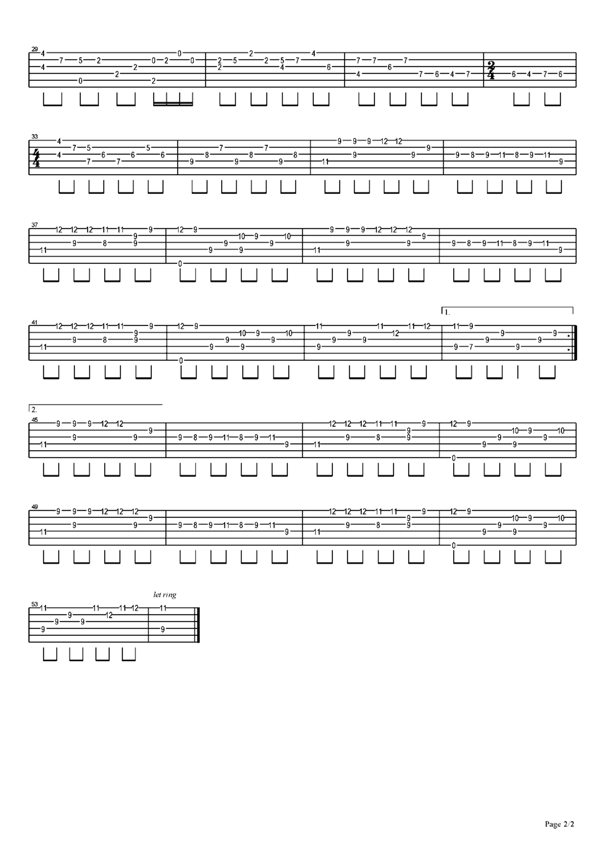 《完美生活》吉他独奏谱-许巍