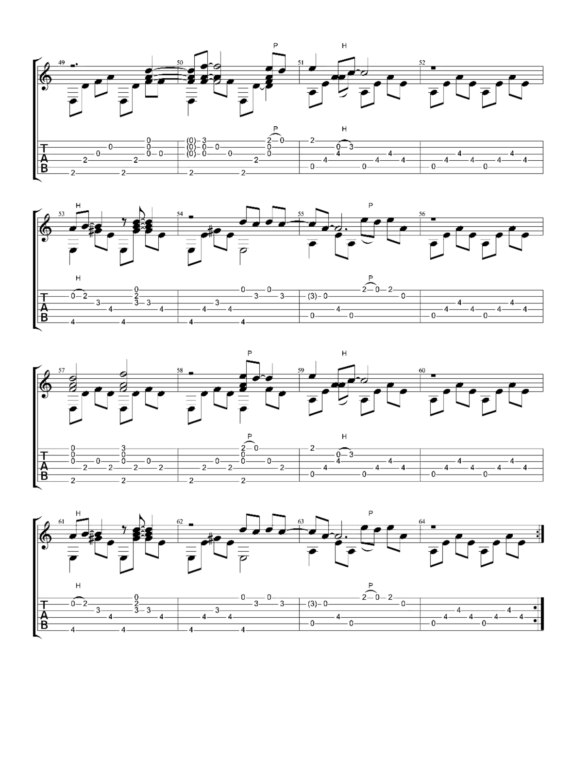 《一生所爱》吉他独奏谱-卢冠廷