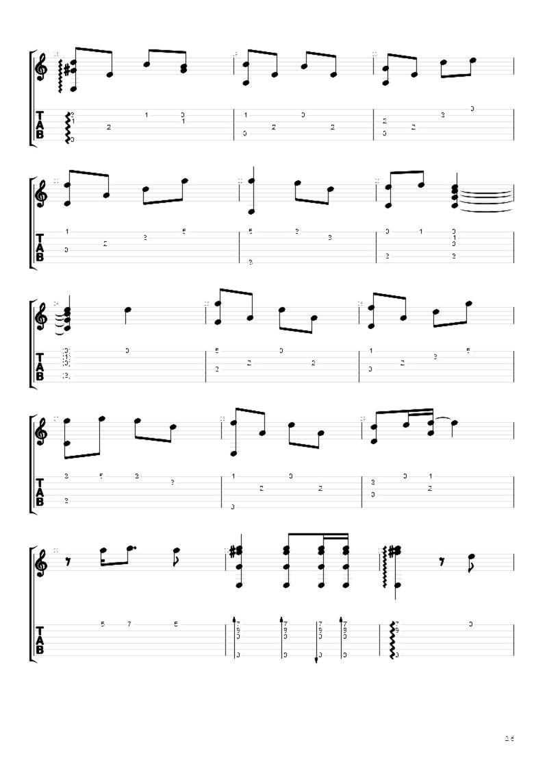 《告别的时代》吉他独奏谱-林夕,杨正承