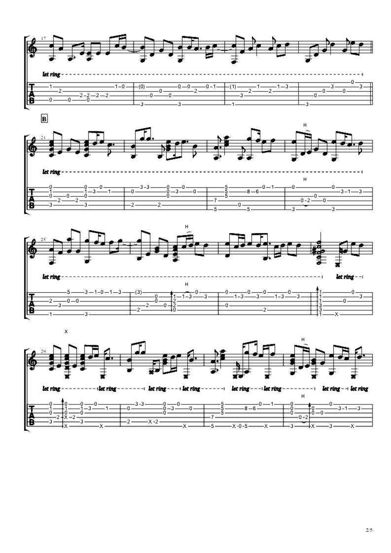 《可惜没如果》吉他独奏谱-林俊杰