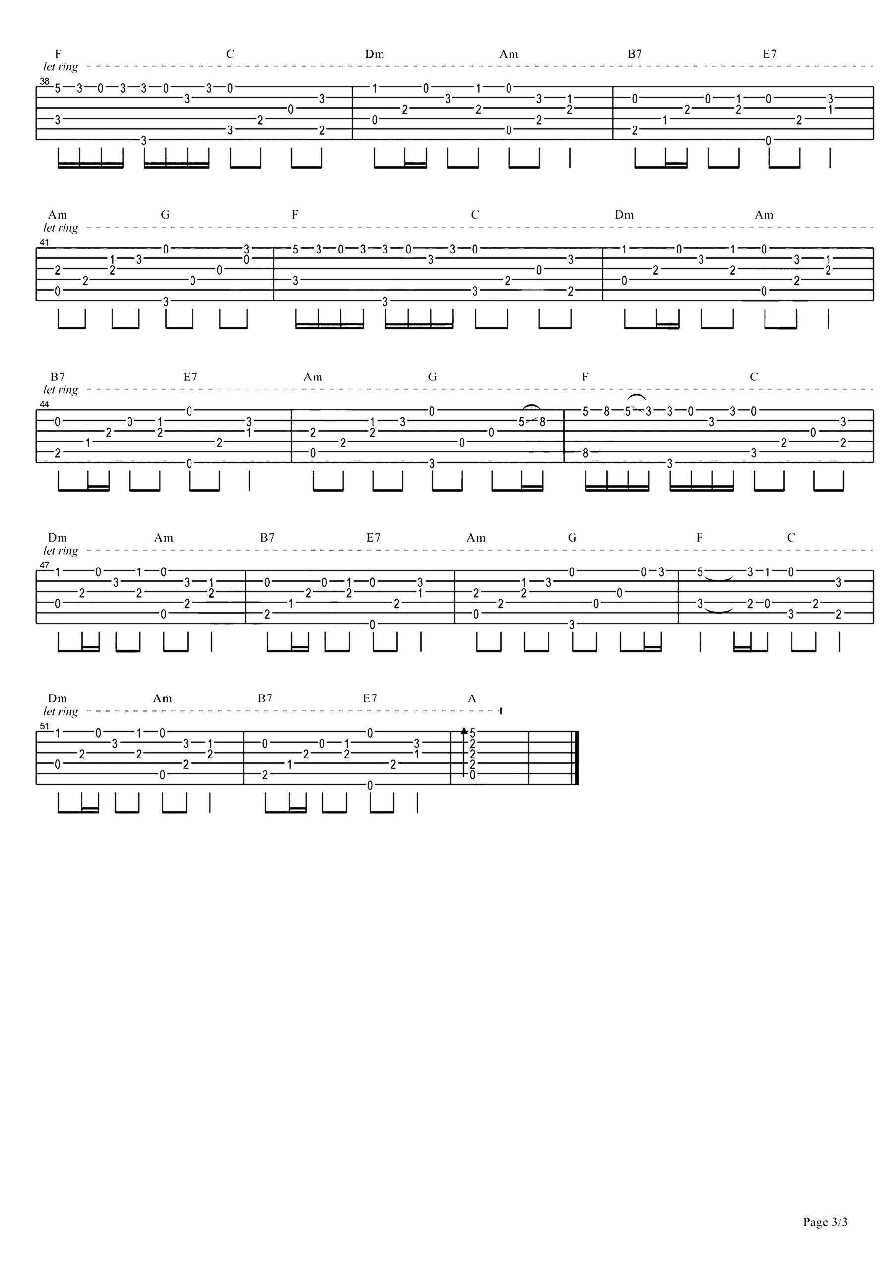 《童话镇》吉他独奏谱-竹君,暗杠