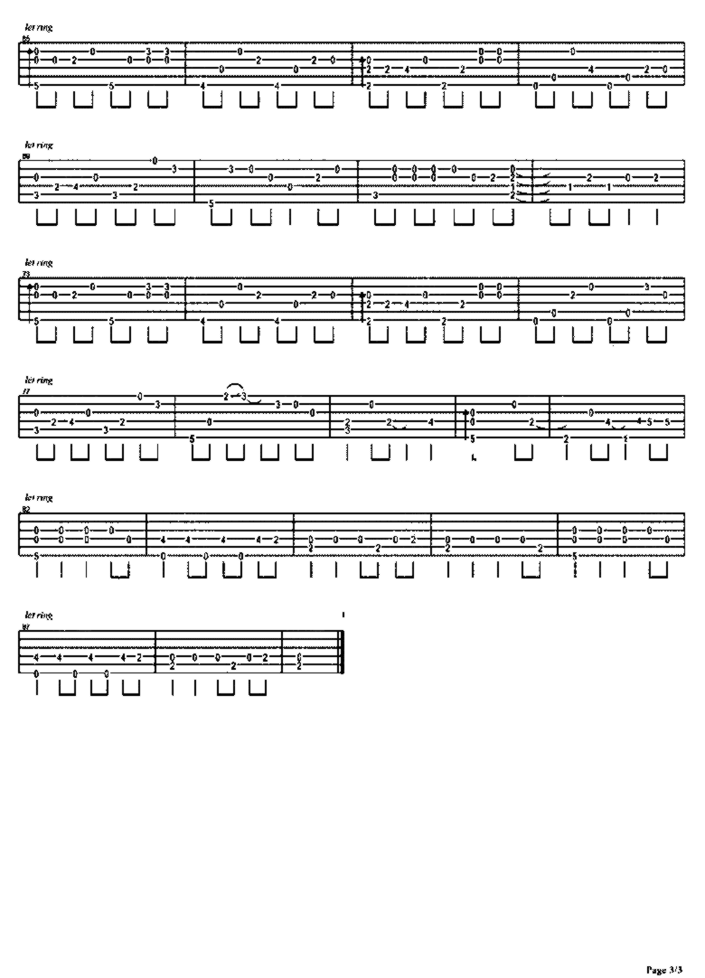 《体面》吉他独奏谱-唐恬,于文文