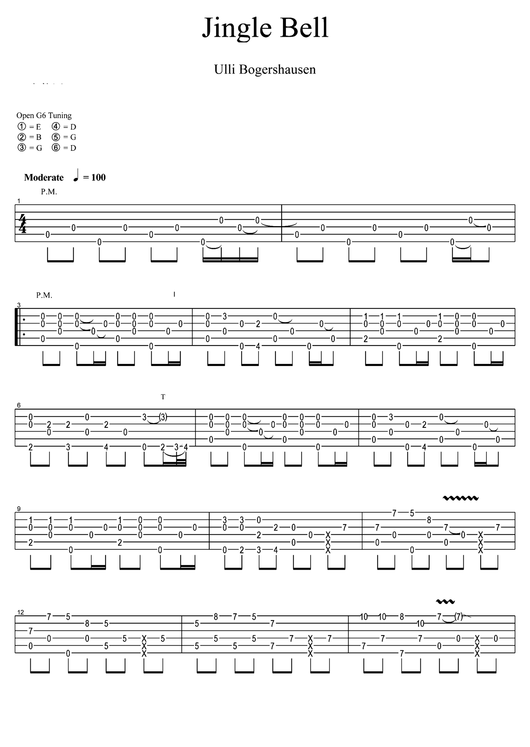 《Jingle Bells》吉他独奏谱-