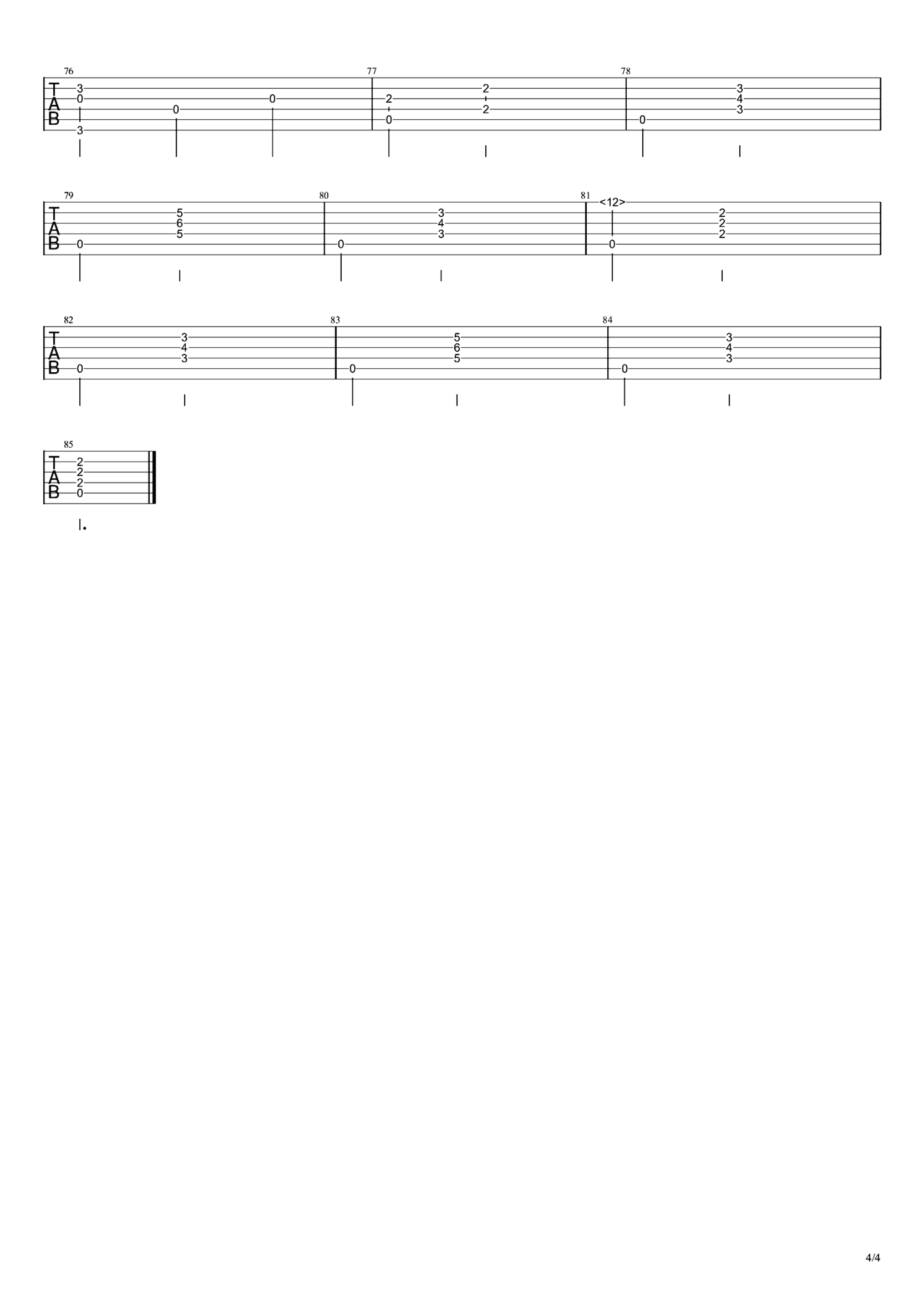 《伊莎贝拉之歌》吉他独奏谱-