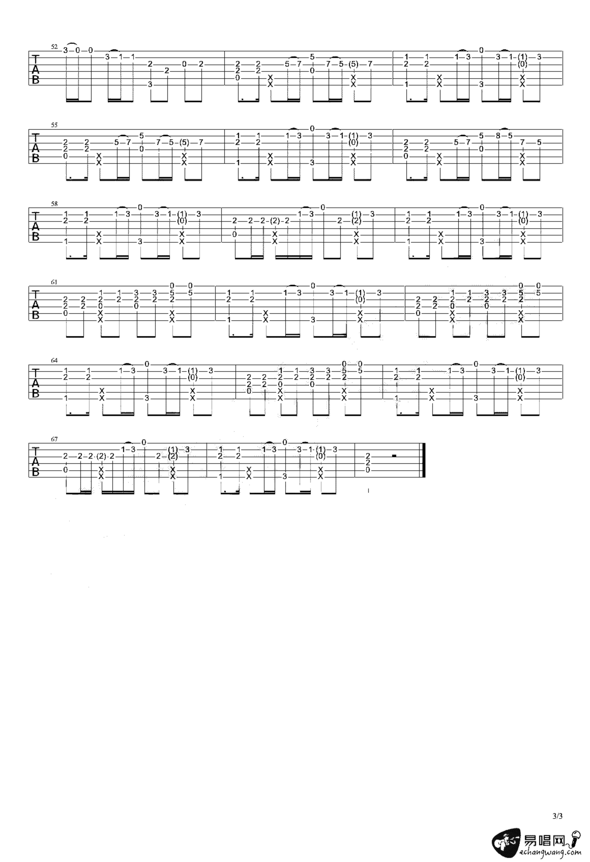 《shape of you》吉他独奏谱-Ed