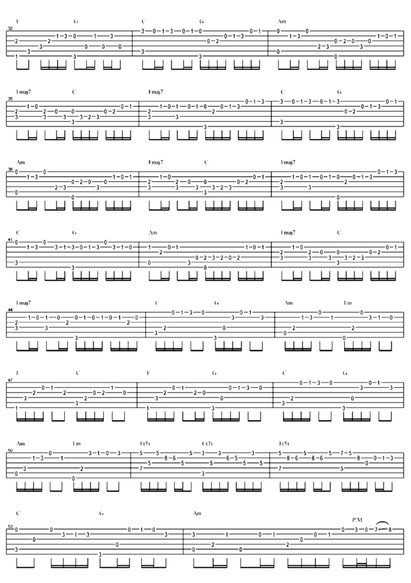 《卡农》吉他独奏谱-Pachelbel