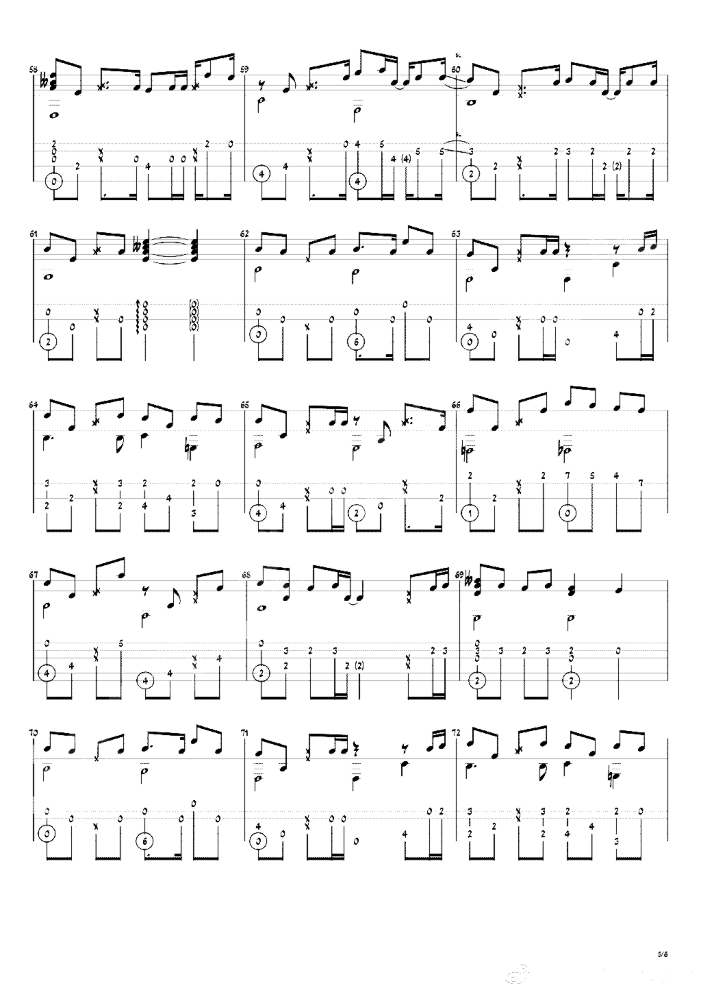 《等你下课》吉他独奏谱-周杰伦