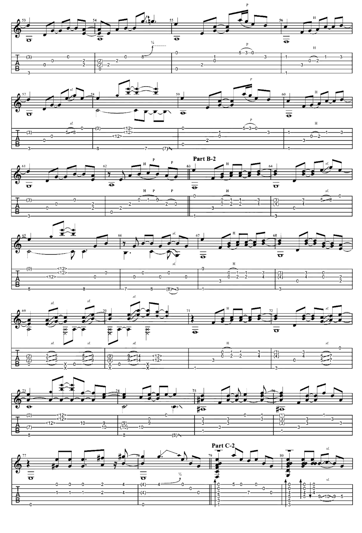 《Sunflower》吉他独奏谱-孙培博