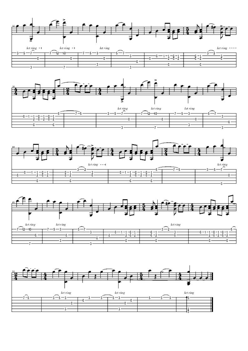 《好想你》吉他独奏谱-黄明志