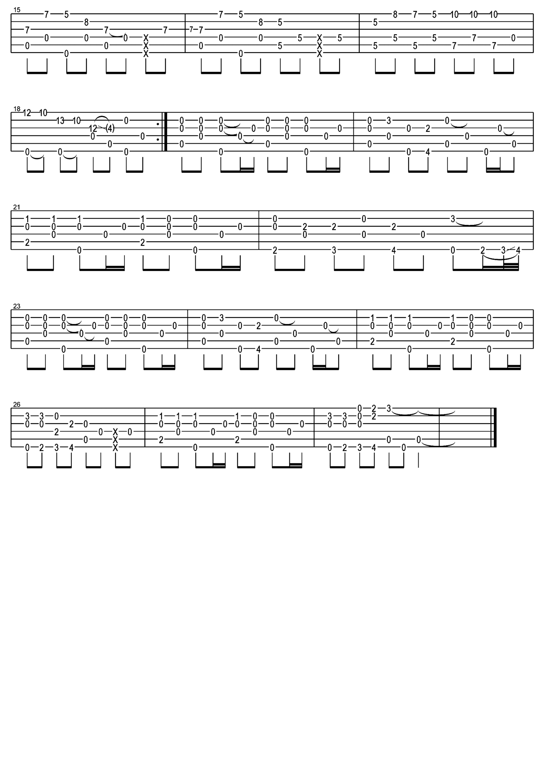 《Jingle Bells》吉他独奏谱-