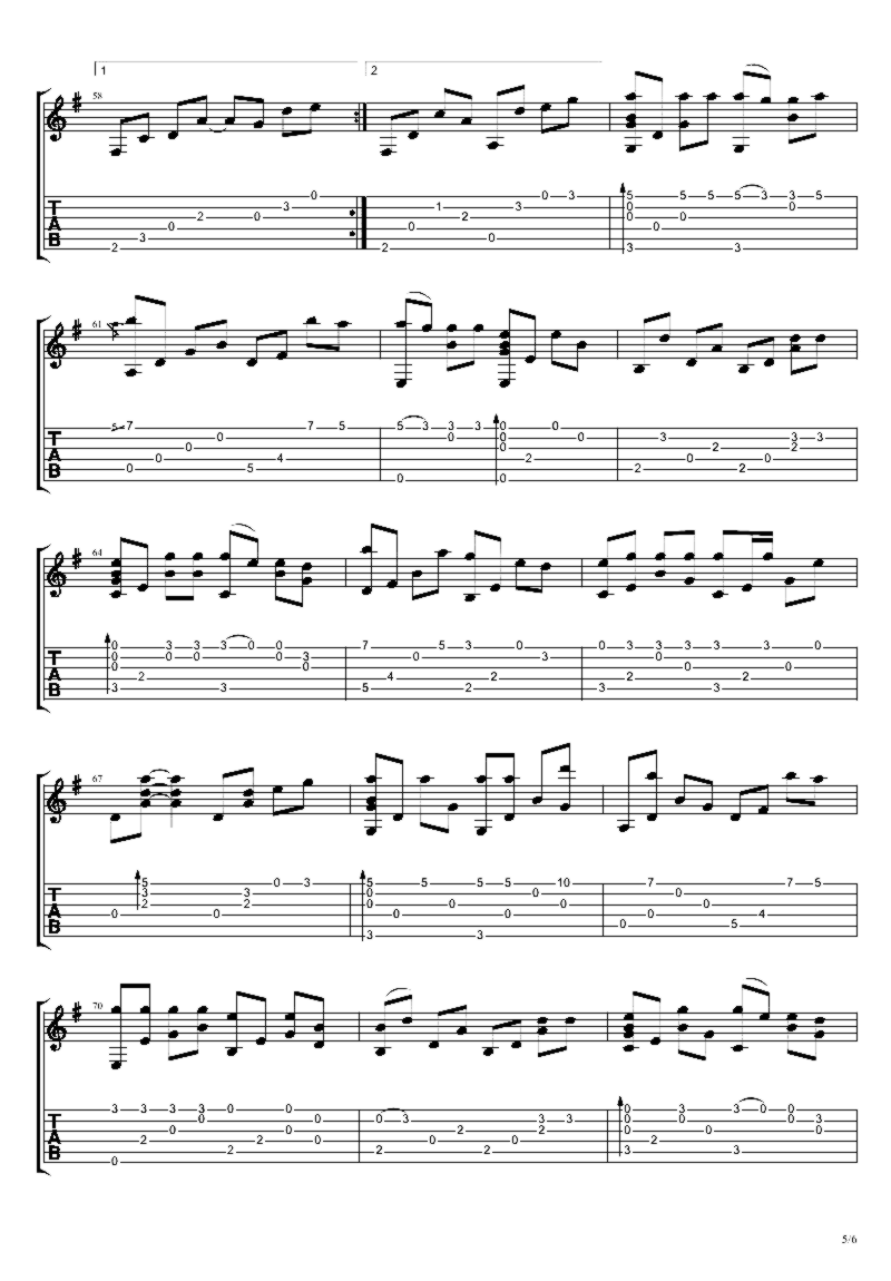 《离别的车站》吉他独奏谱-琼瑶,徐嘉良