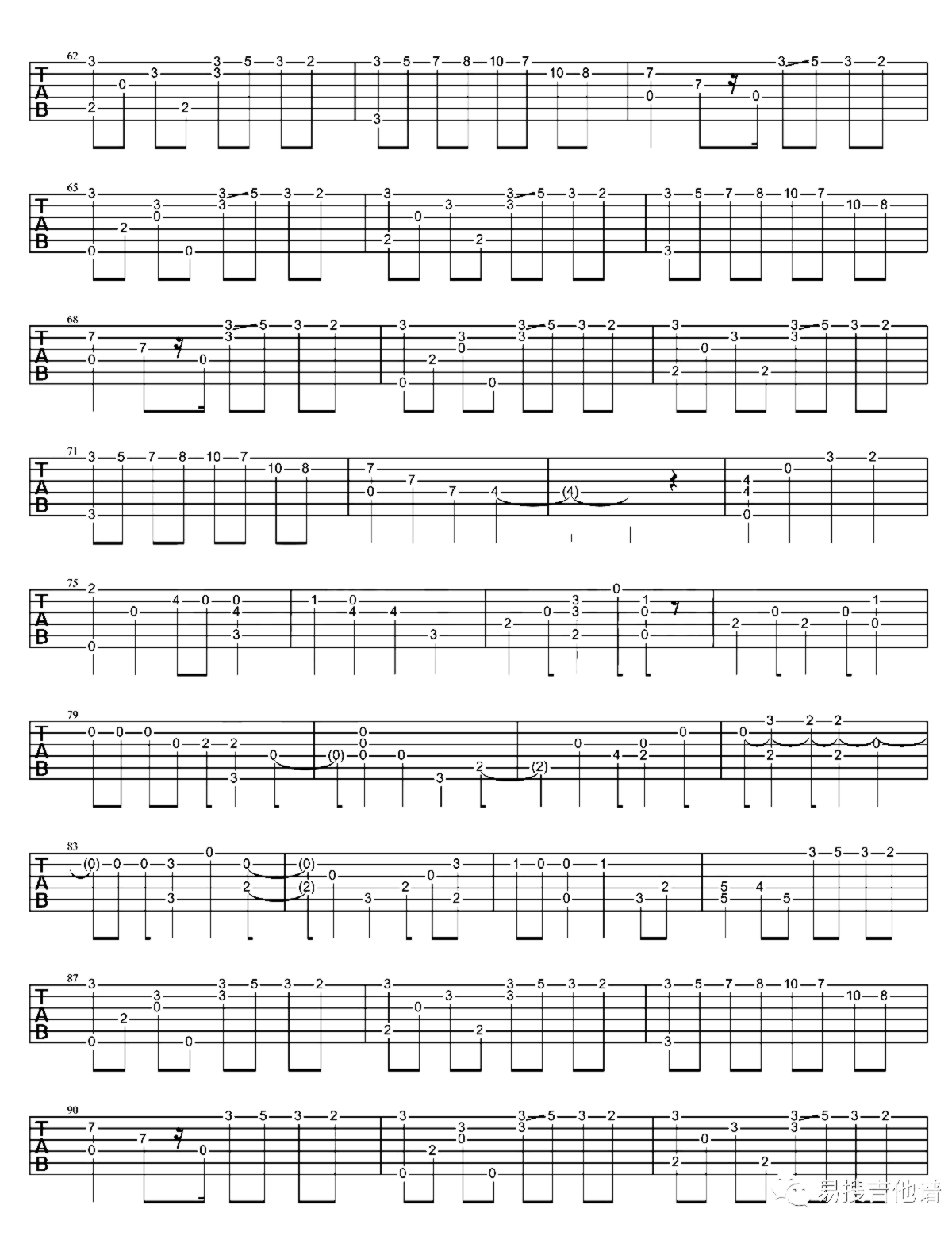 《River Flows In You》吉他独奏谱-郑成河