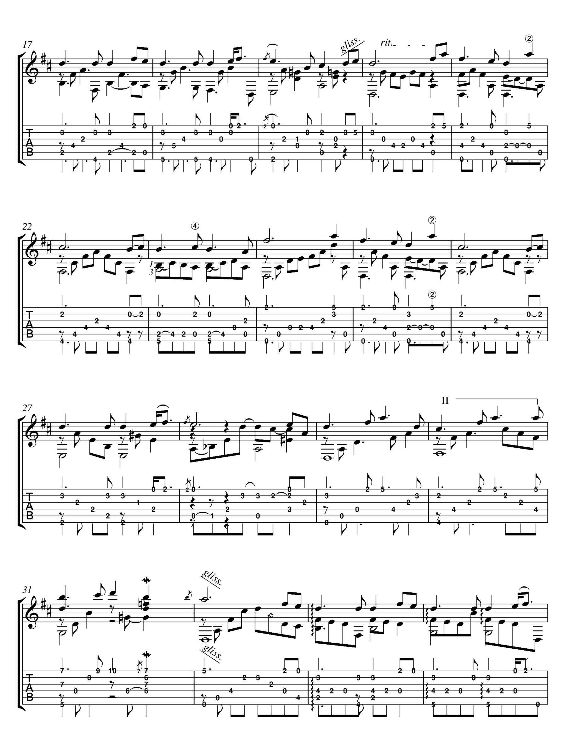 《月亮代表我的心》吉他独奏谱-翁清溪