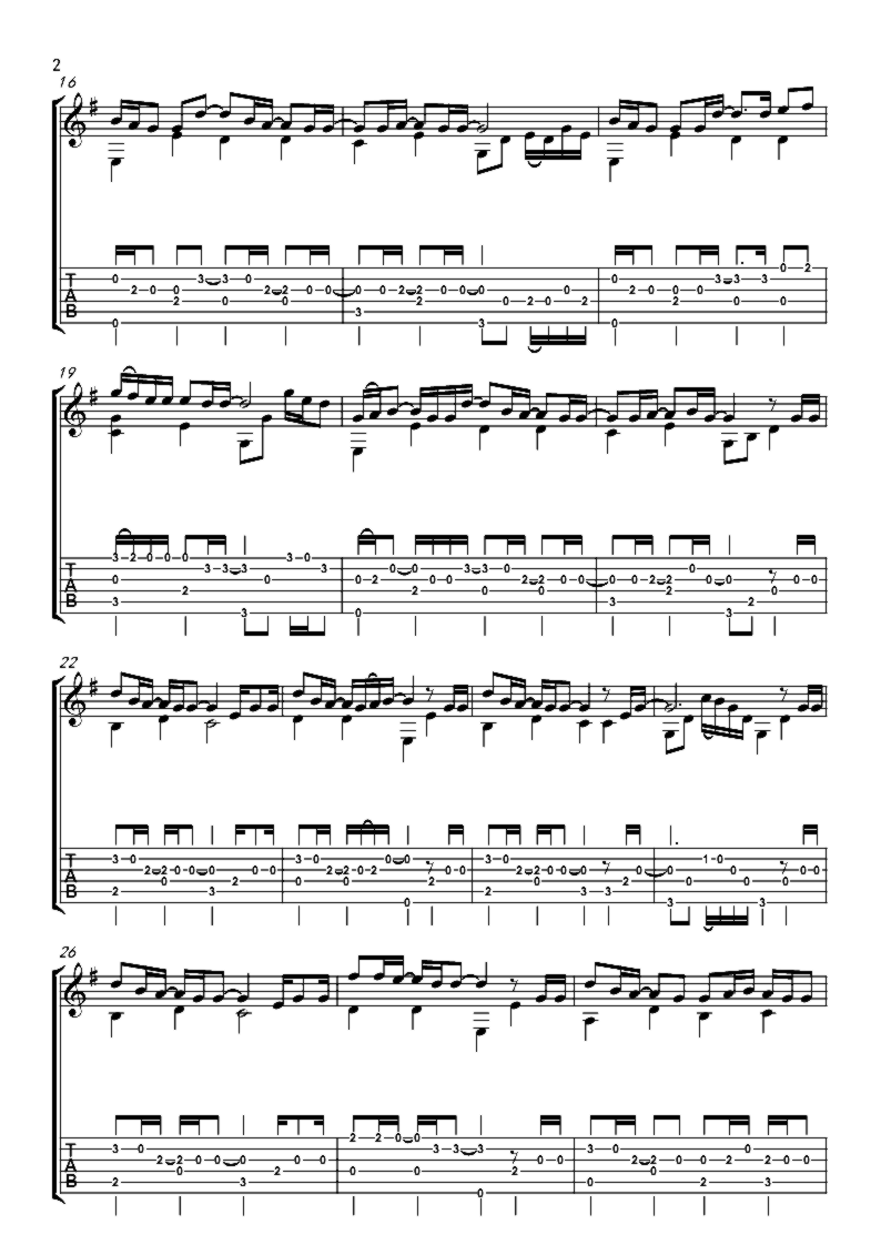 《别来无恙》吉他独奏谱-RAD