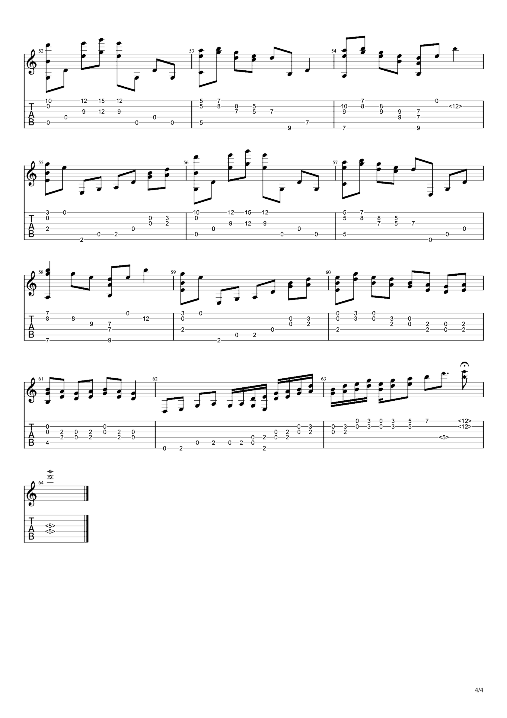 《鸿雁》吉他独奏谱-乌拉特民歌