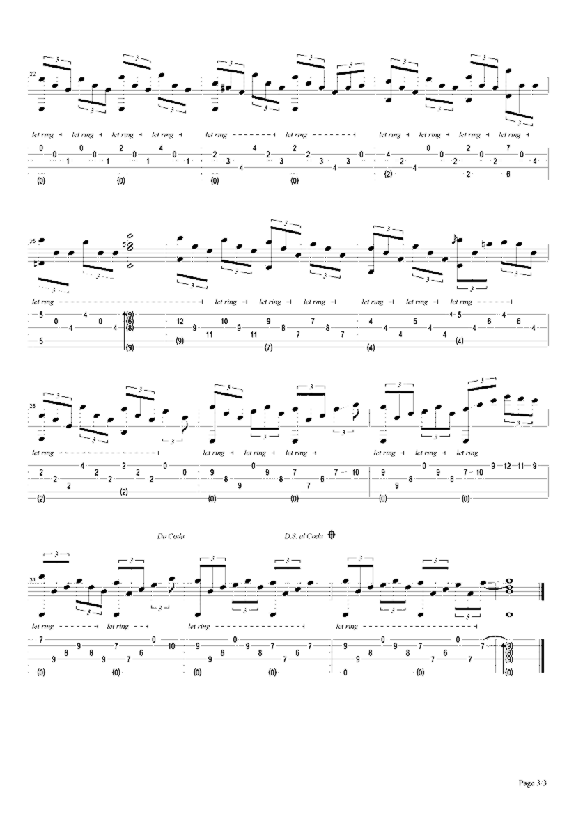 《dear》吉他独奏谱-押尾光太郎