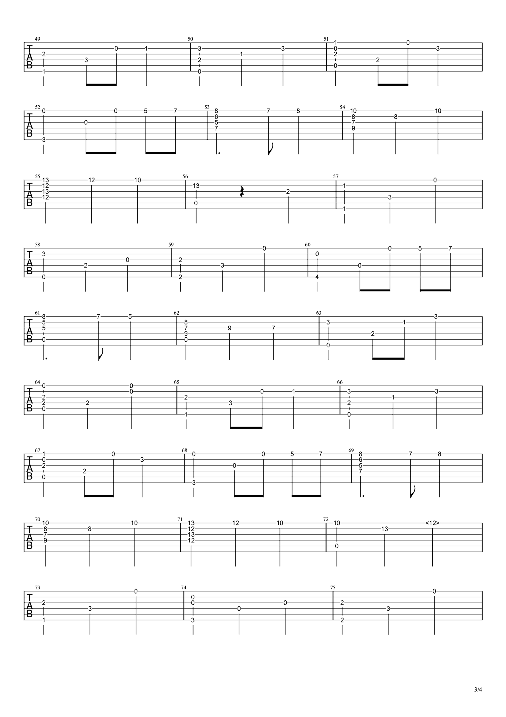 《伊莎贝拉之歌》吉他独奏谱-