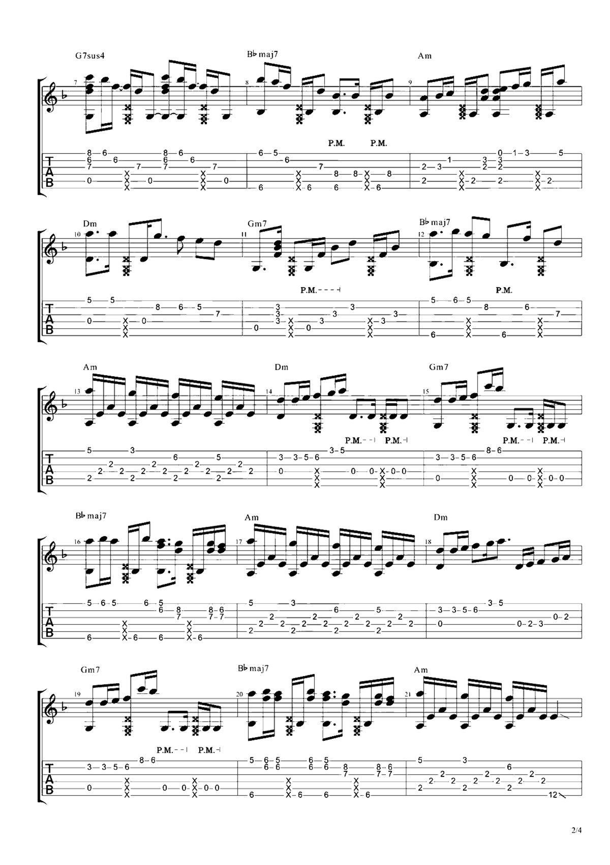 《Careless Whisper》吉他独奏谱-George