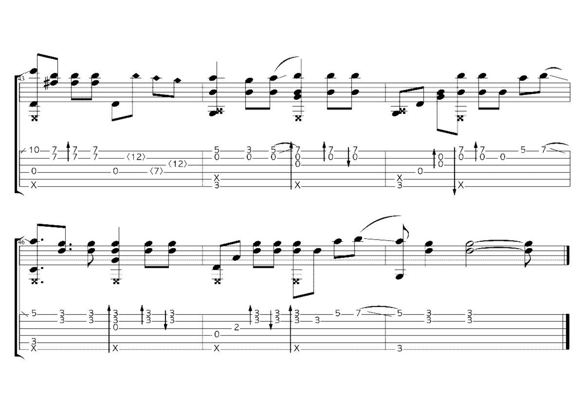 《未闻花名》吉他独奏谱-佚名