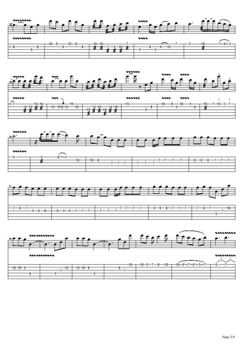 《陪你度过漫长岁月 电》吉他独奏谱-葛大为,黎晓阳