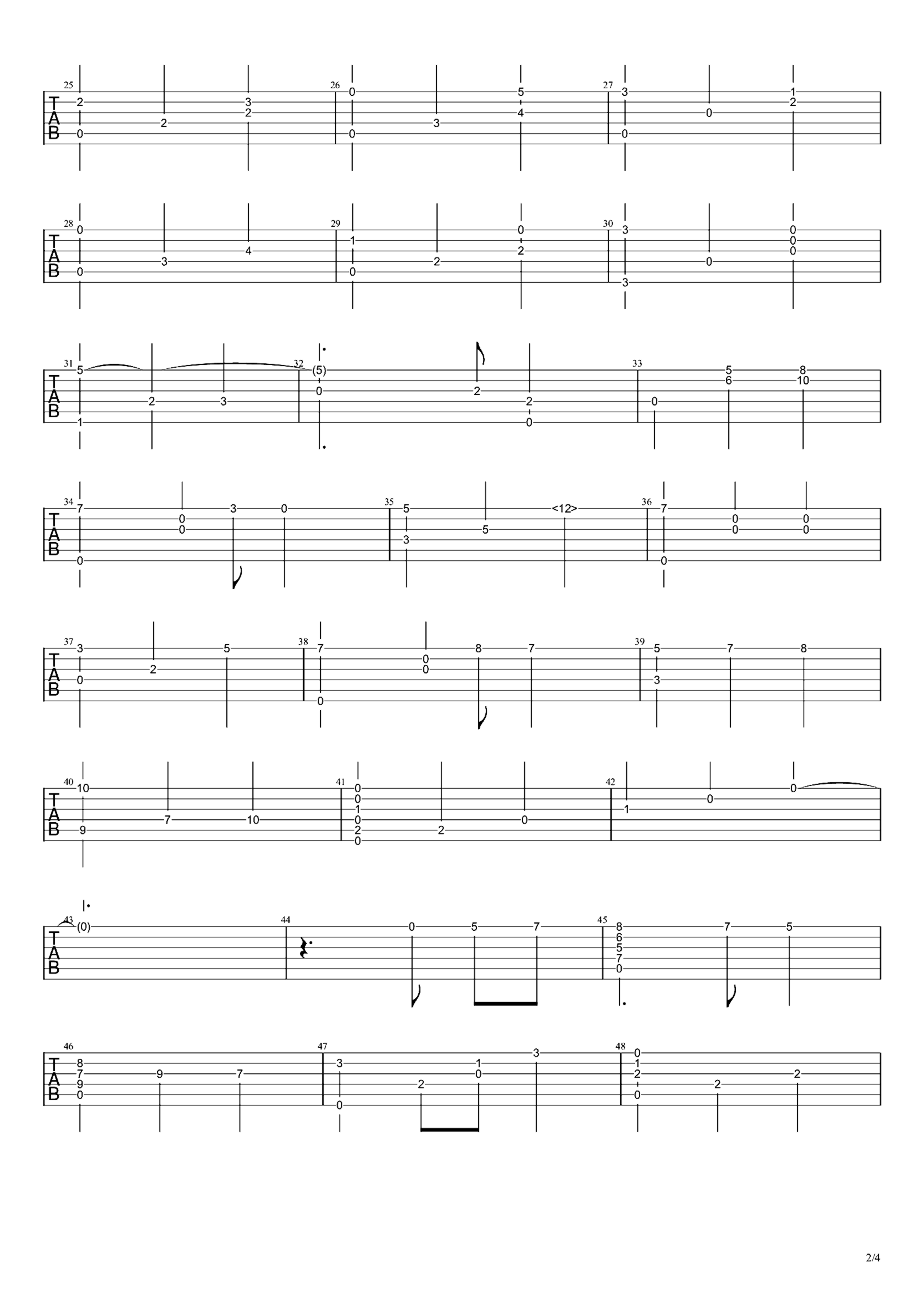 《伊莎贝拉之歌》吉他独奏谱-