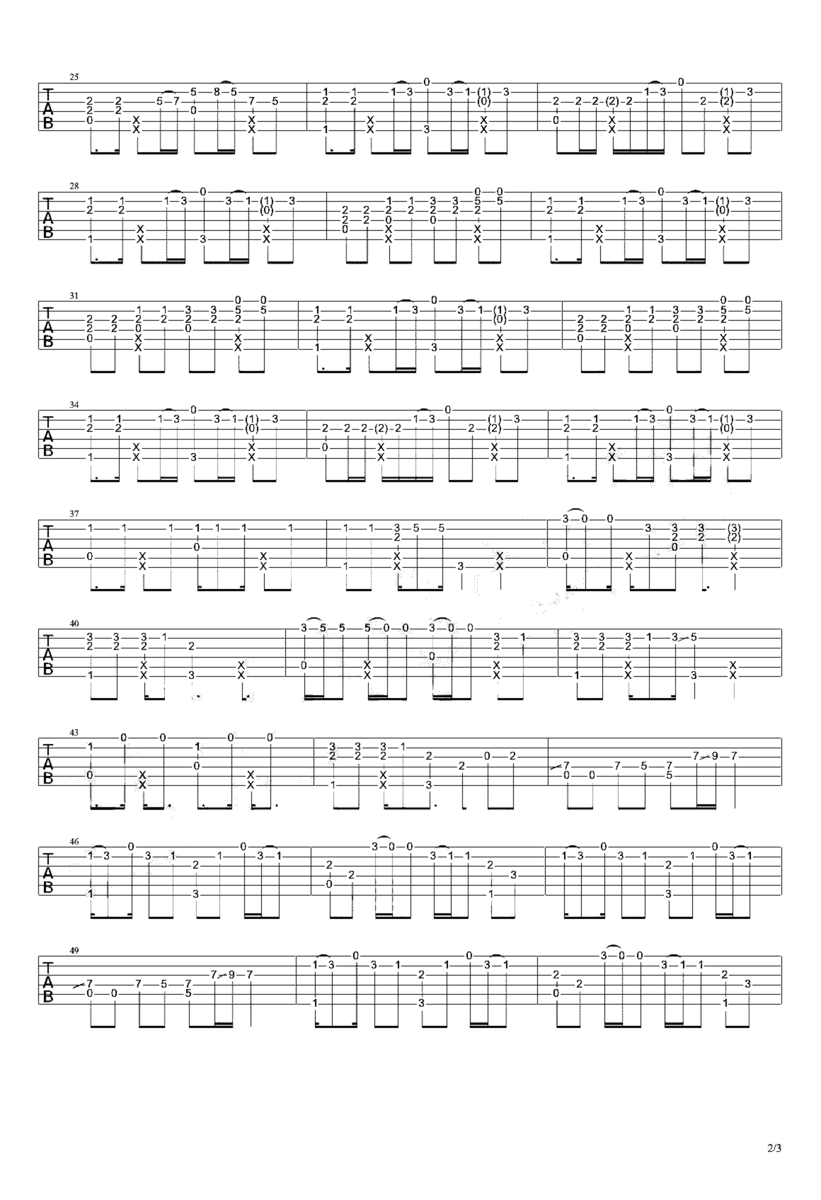 《shape of you》吉他独奏谱-Ed