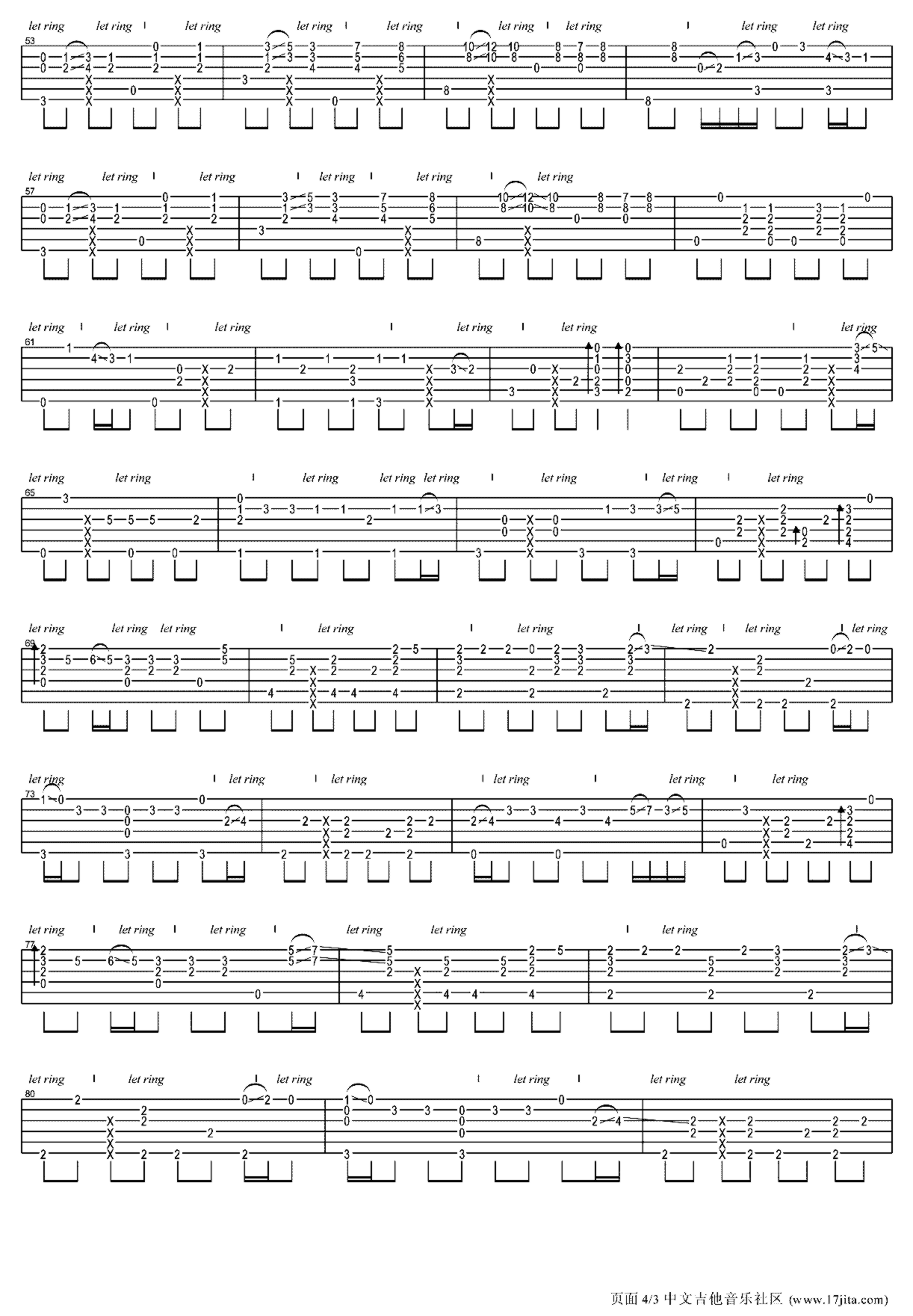 《情非得已》吉他独奏谱-张国祥,汤小康
