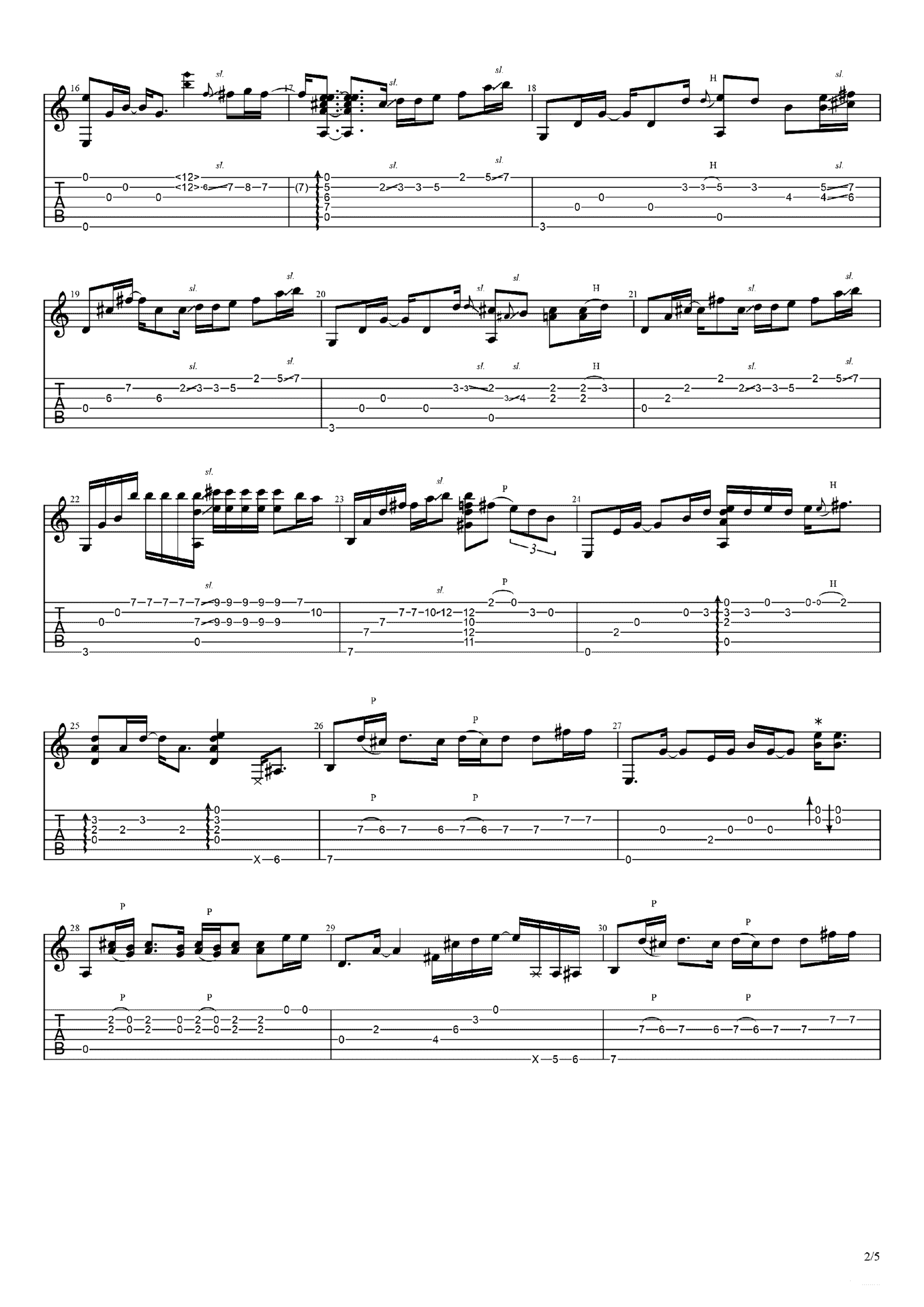 《说散就散》吉他独奏谱-词曲: