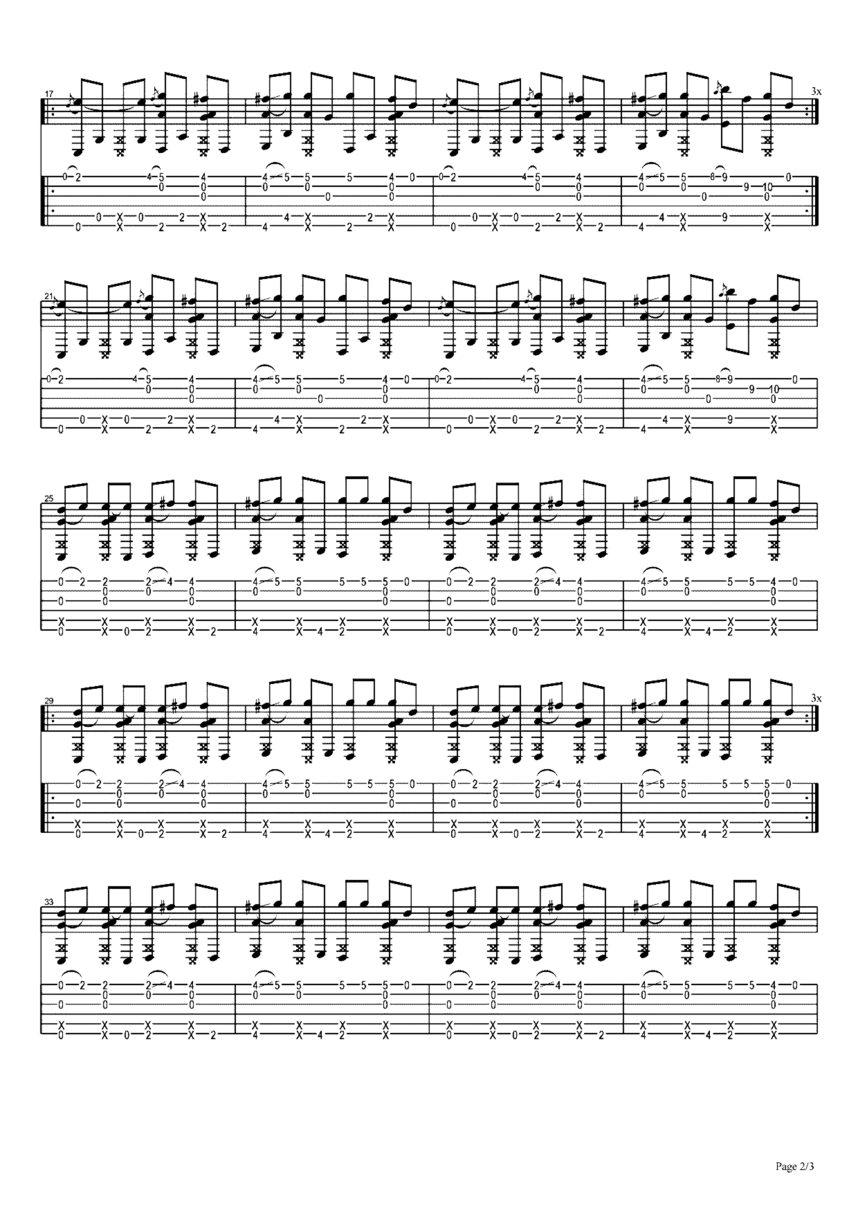 《PDD洪荒之力》吉他独奏谱-Ngau