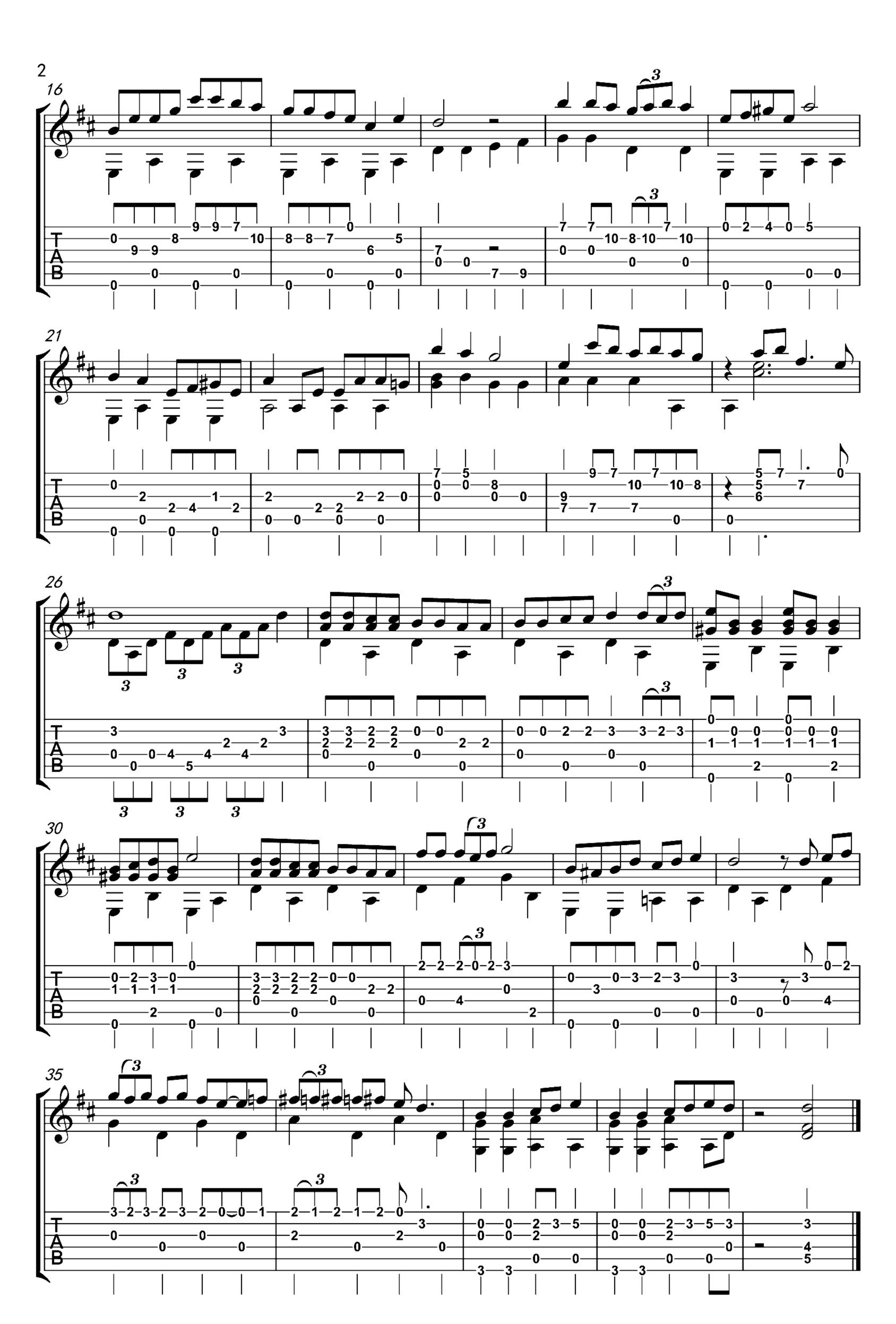 《哆啦A梦》吉他独奏谱-罗翔