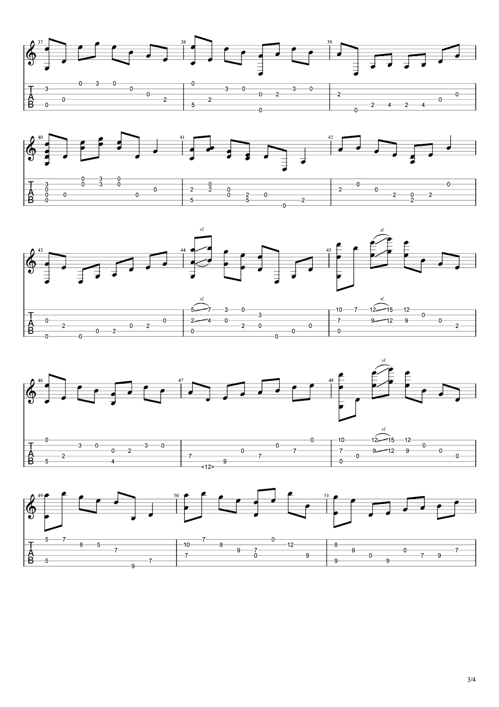 《鸿雁》吉他独奏谱-乌拉特民歌