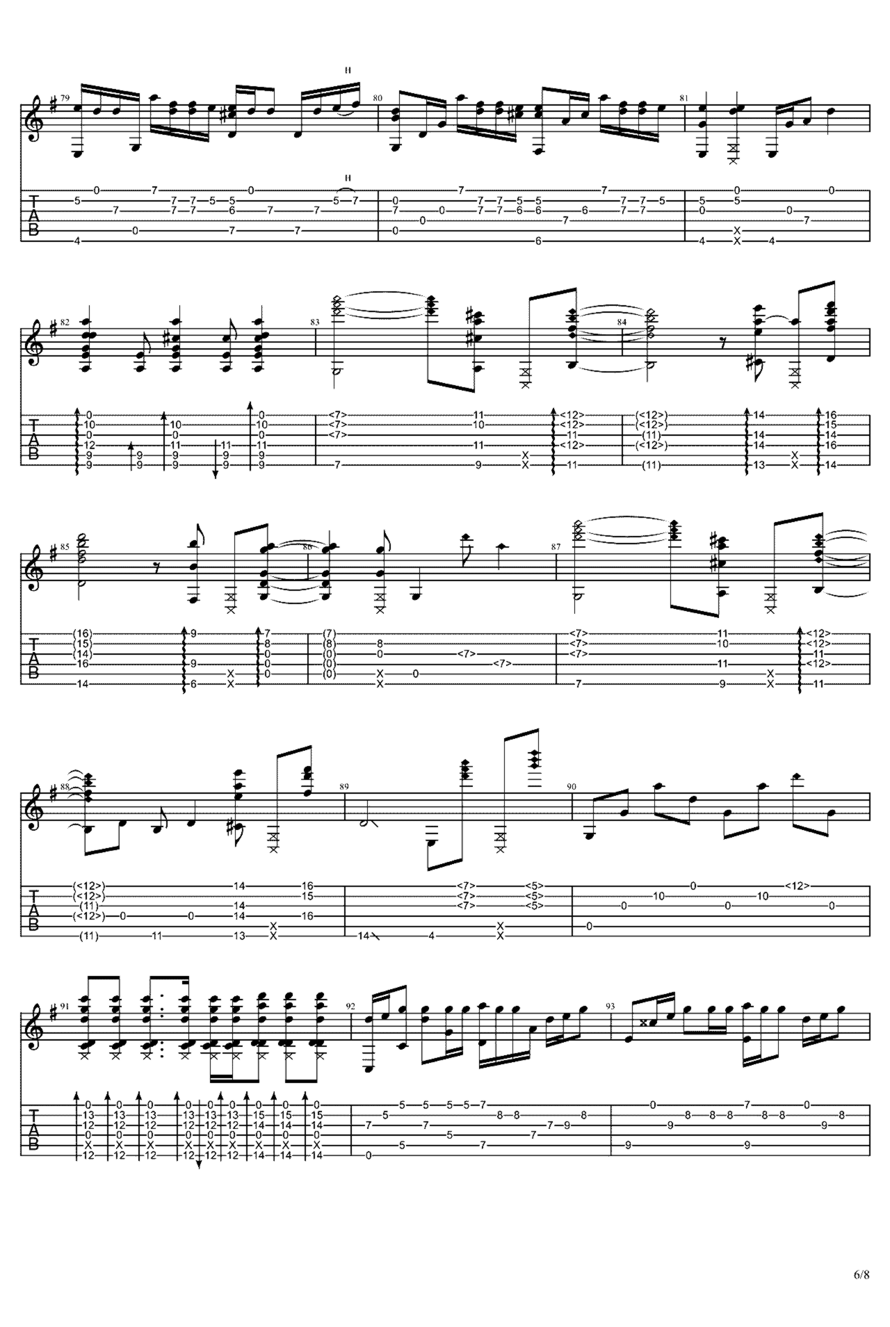 《没什么大不了》吉他独奏谱-野田洋次郎