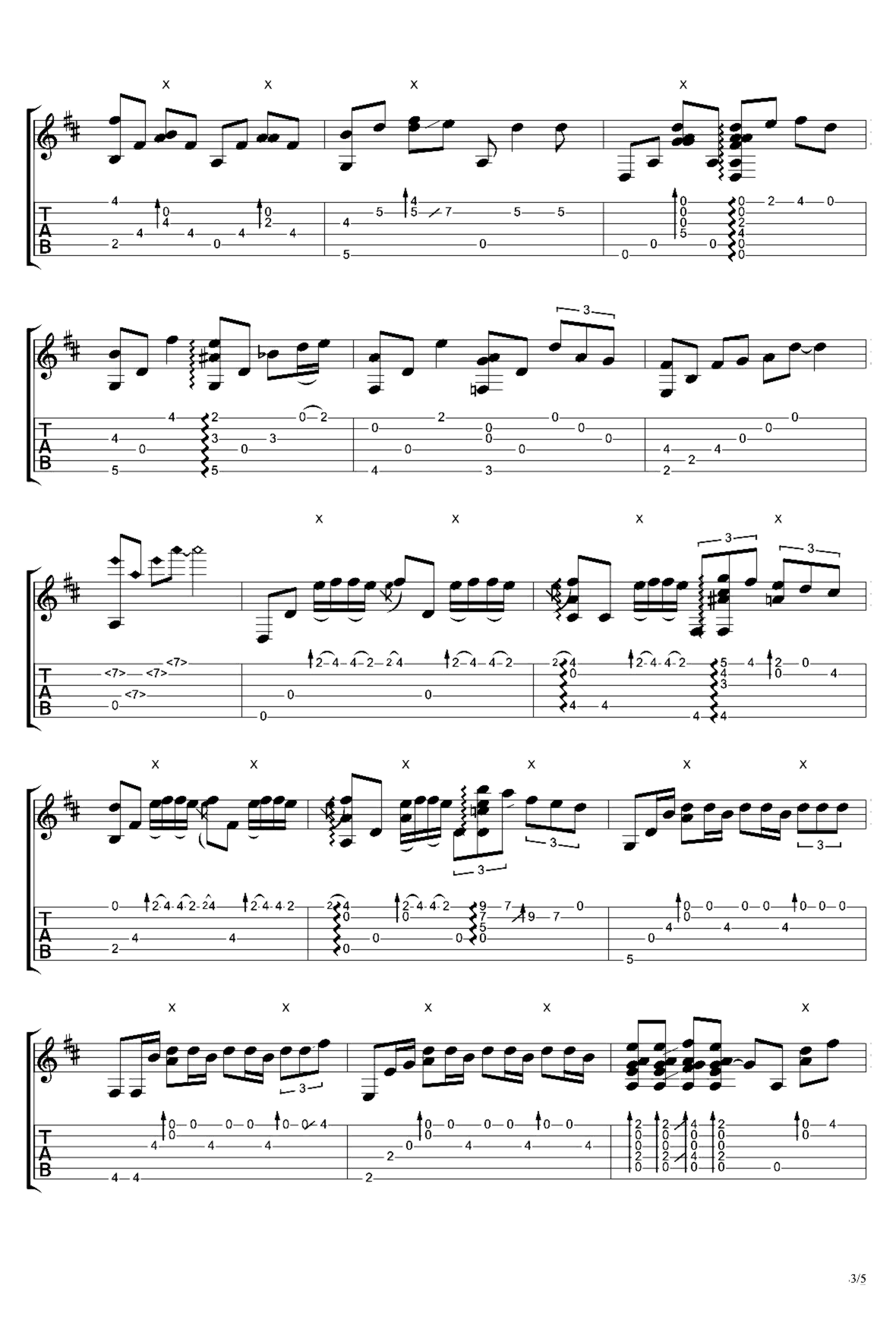 《说好不哭》吉他独奏谱-周杰伦