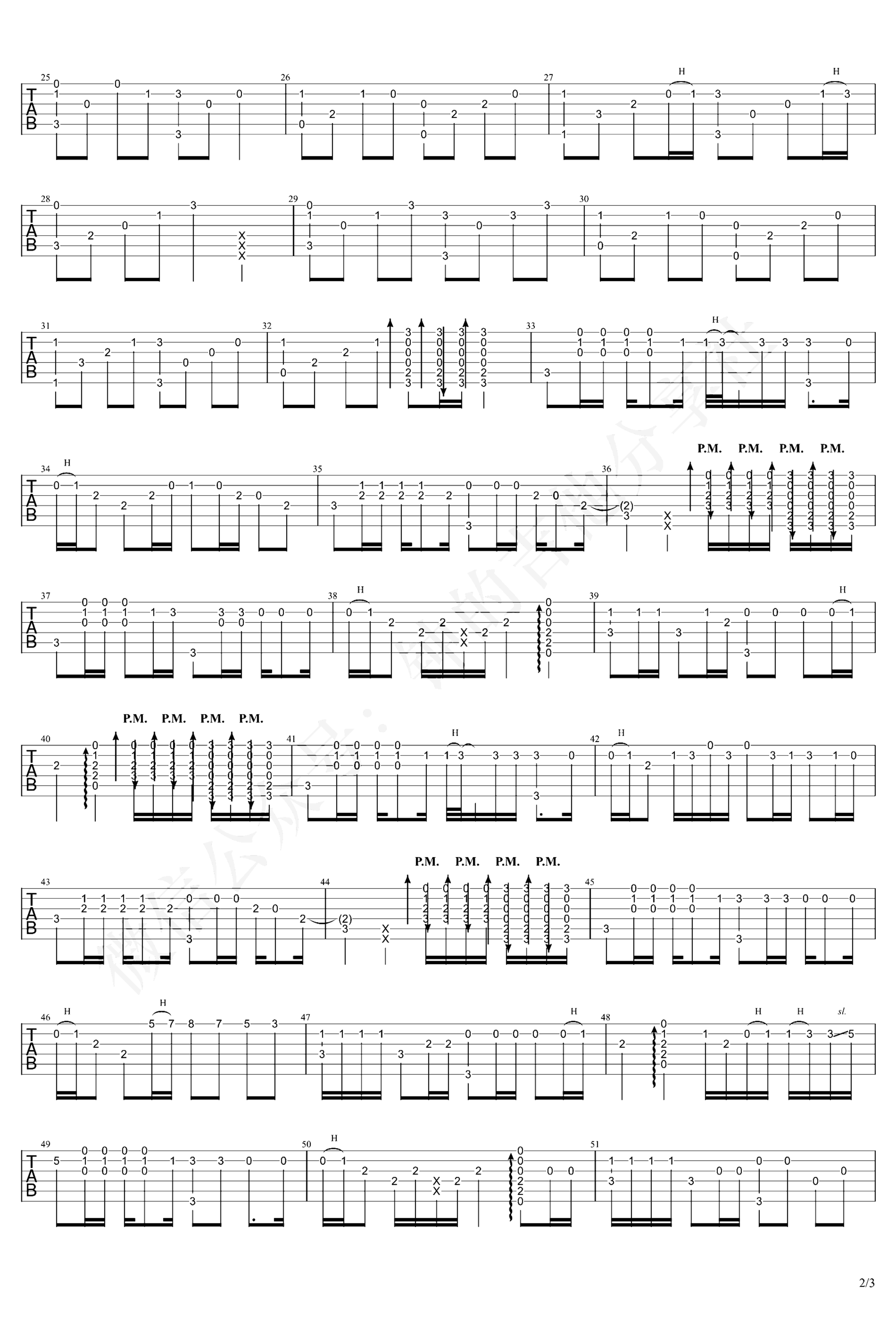 《那个女孩》吉他独奏谱-张泽熙