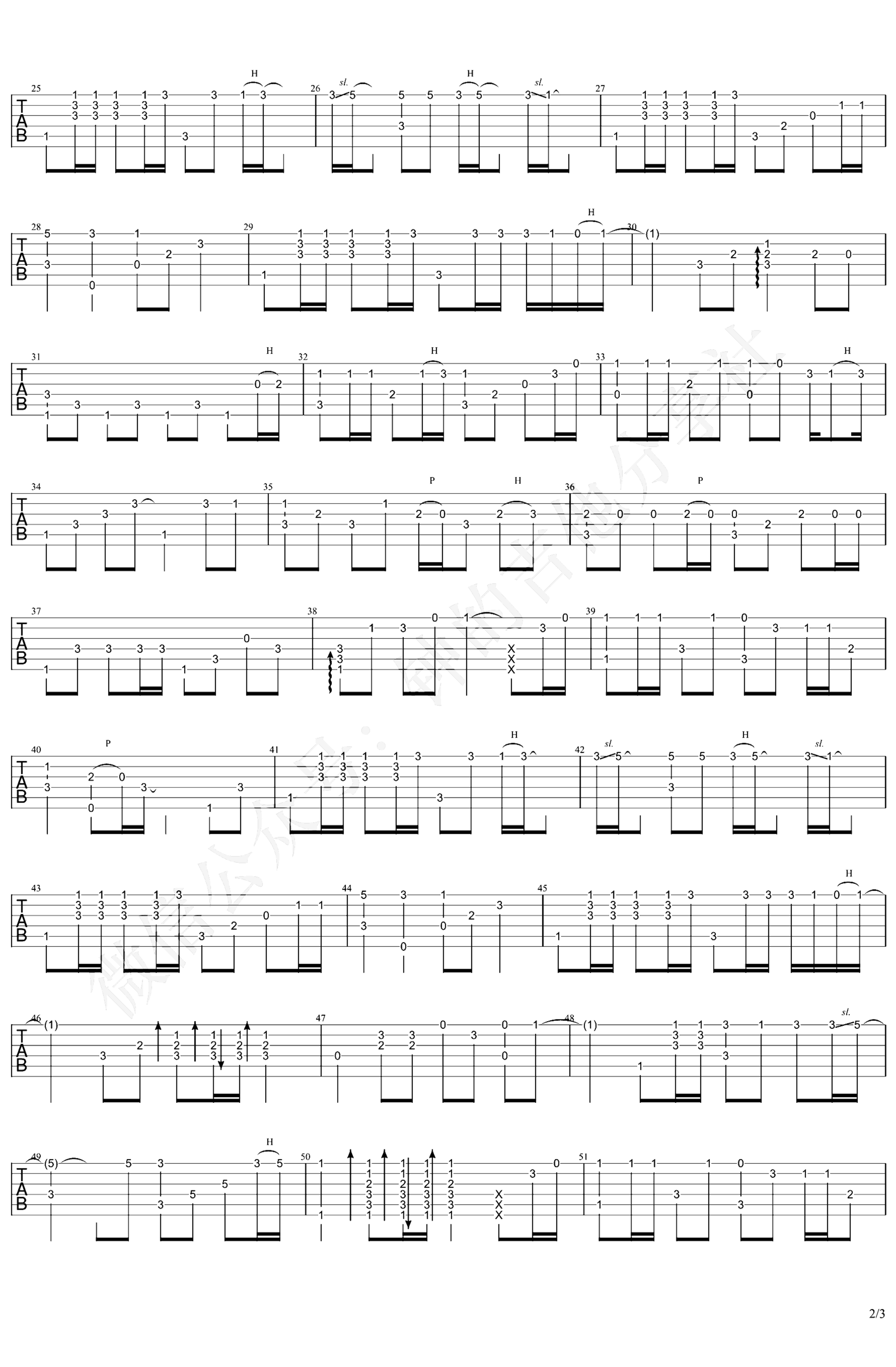 《海阔天空》吉他独奏谱-黄家驹
