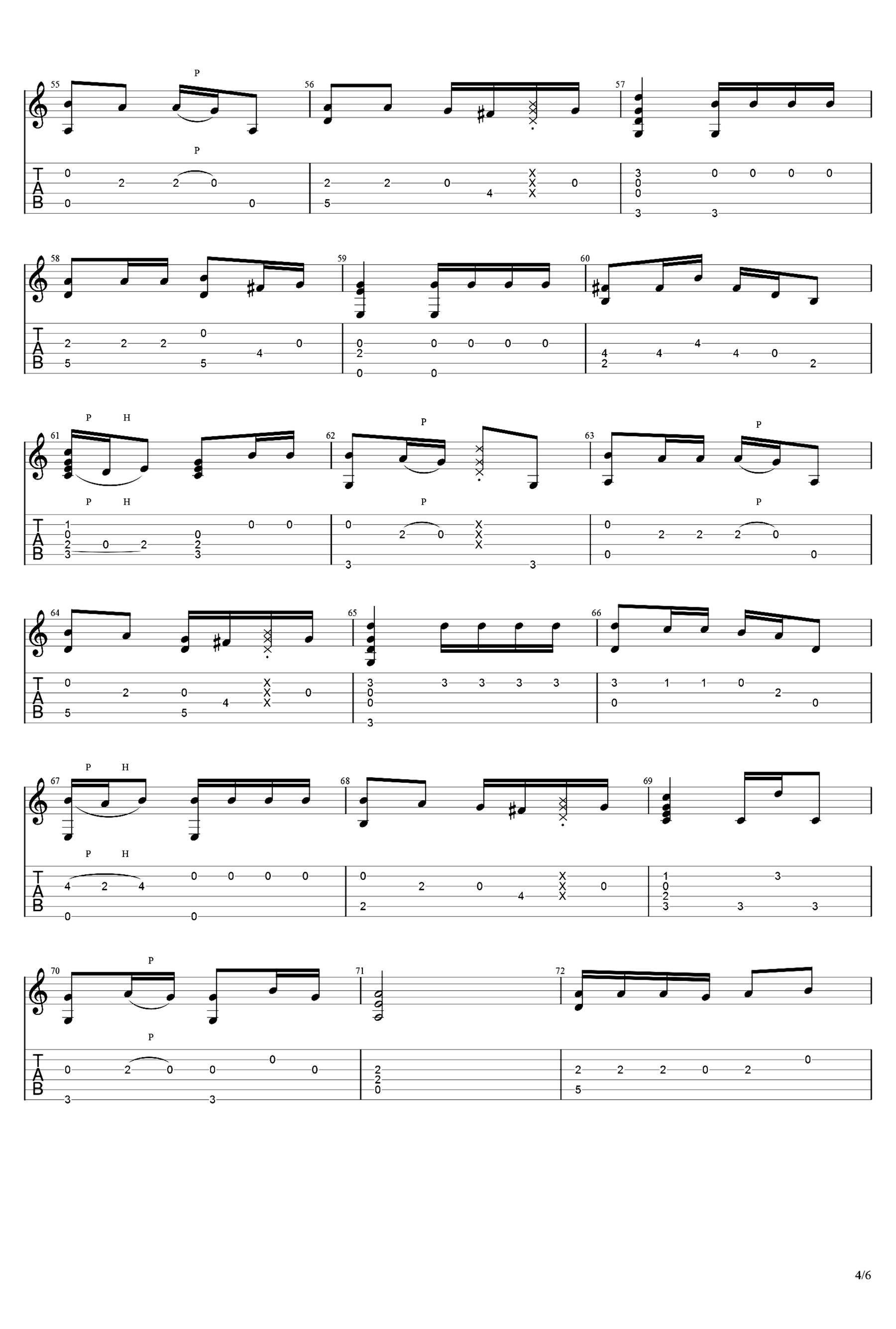 《清新的小女孩》吉他独奏谱-佚名