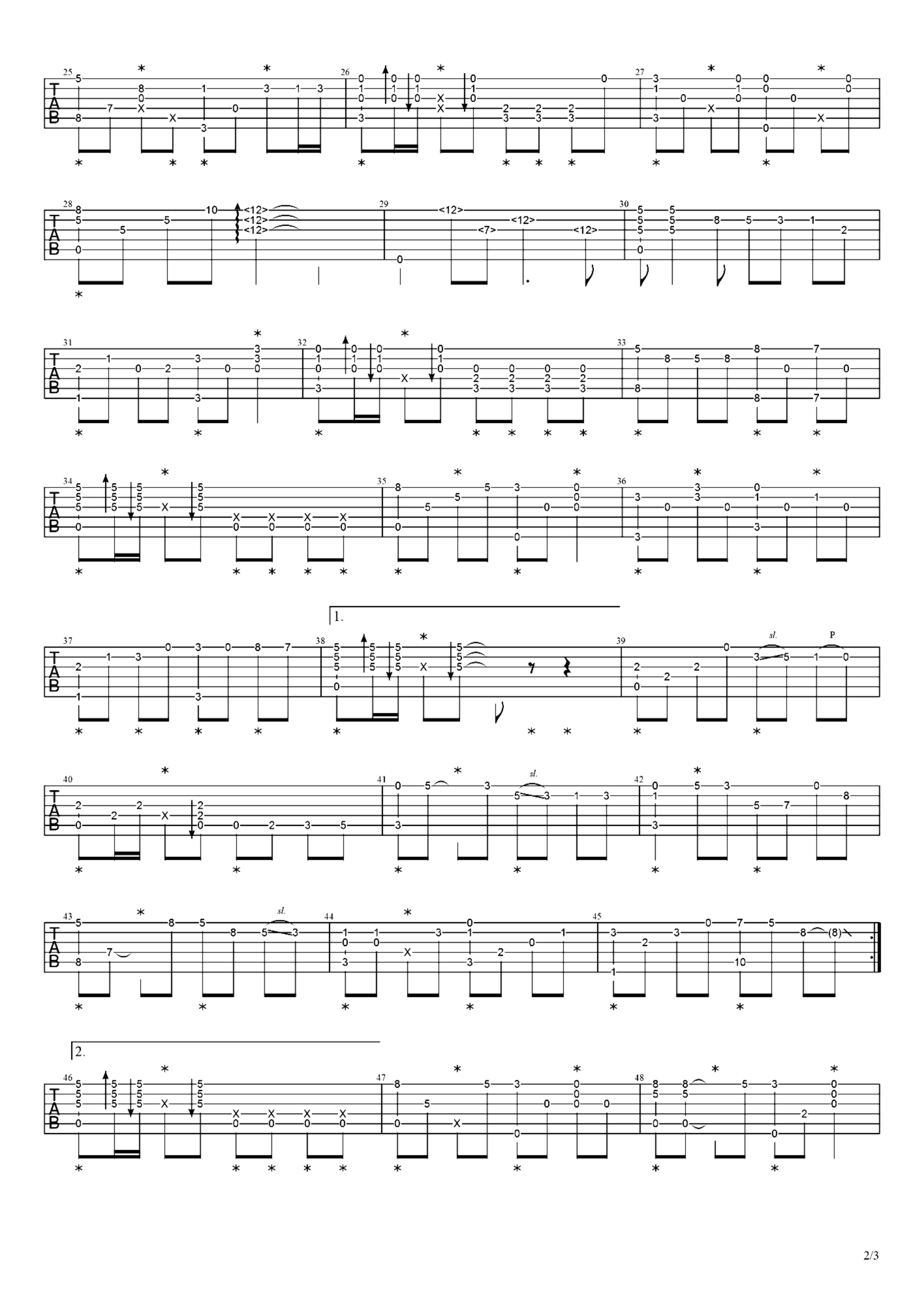 《我的中国心》吉他独奏谱-王福龄