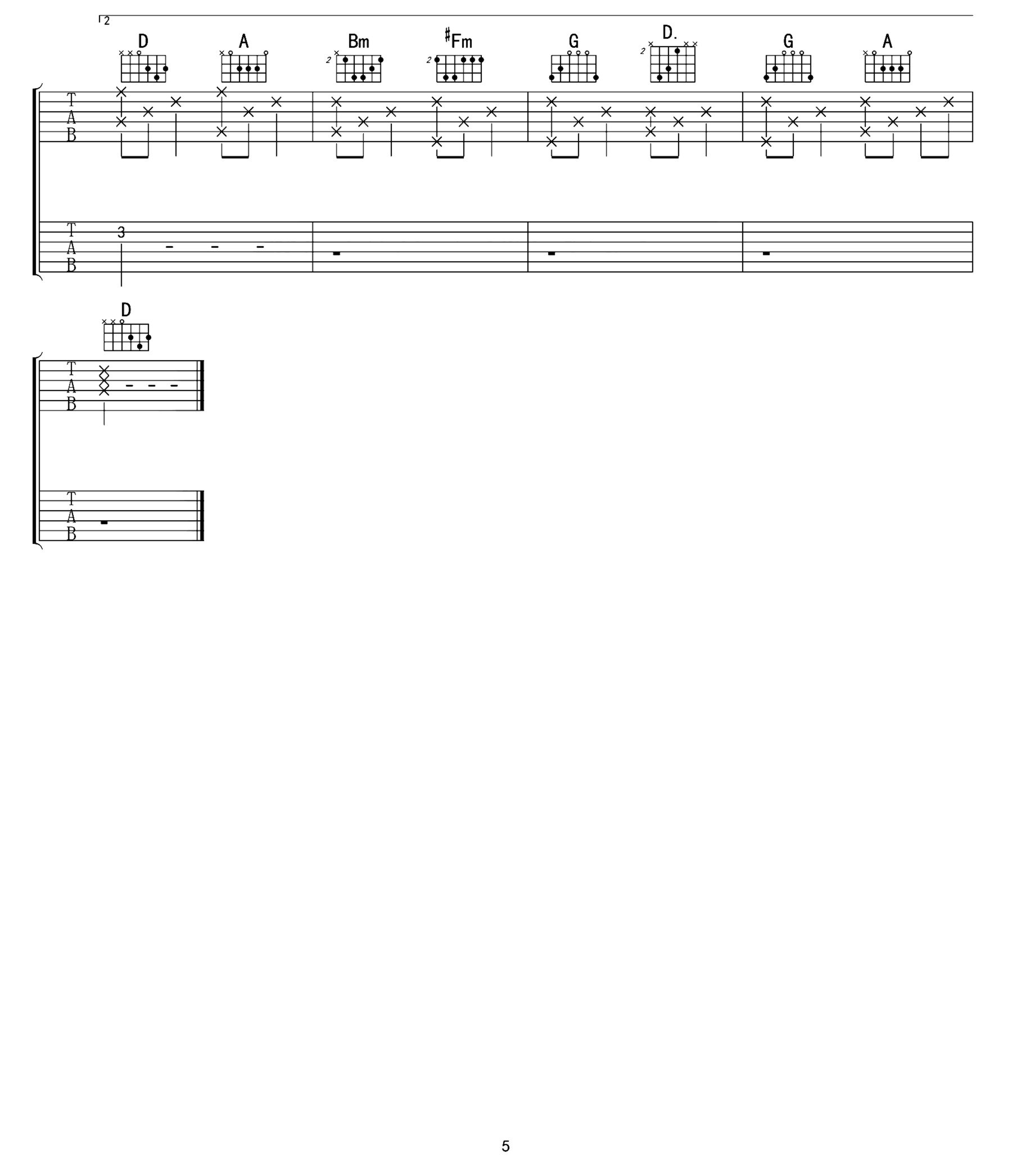 《D大调卡农》吉他独奏谱-帕赫贝尔