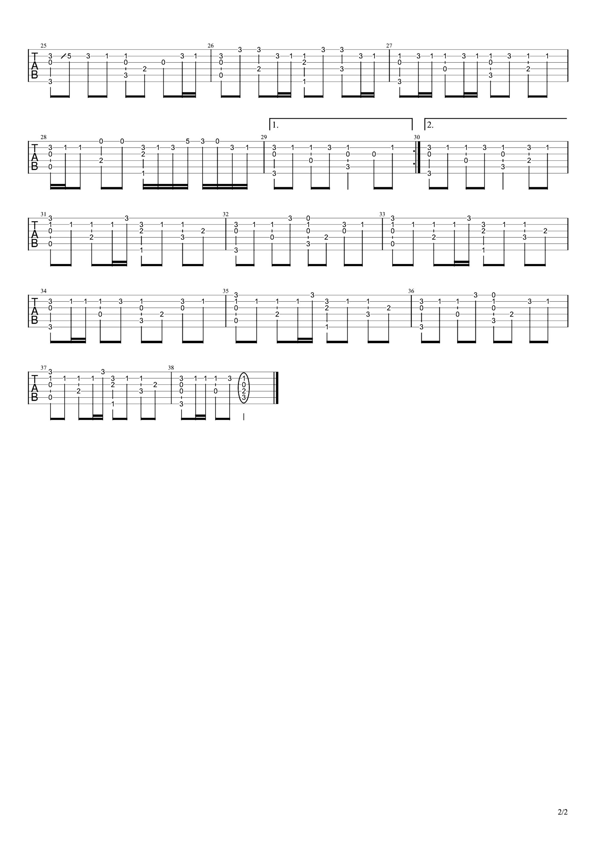 《勾指起誓》吉他独奏谱-ilem