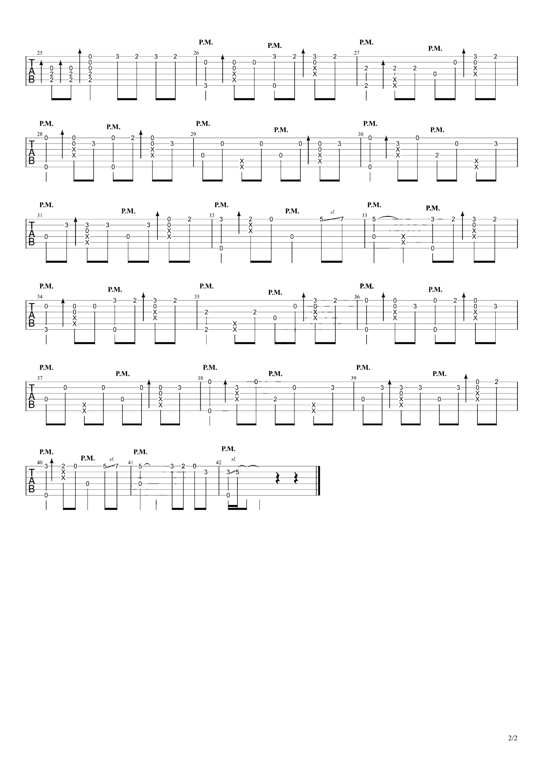 《太多》吉他独奏谱-李岩修,徐嘉良