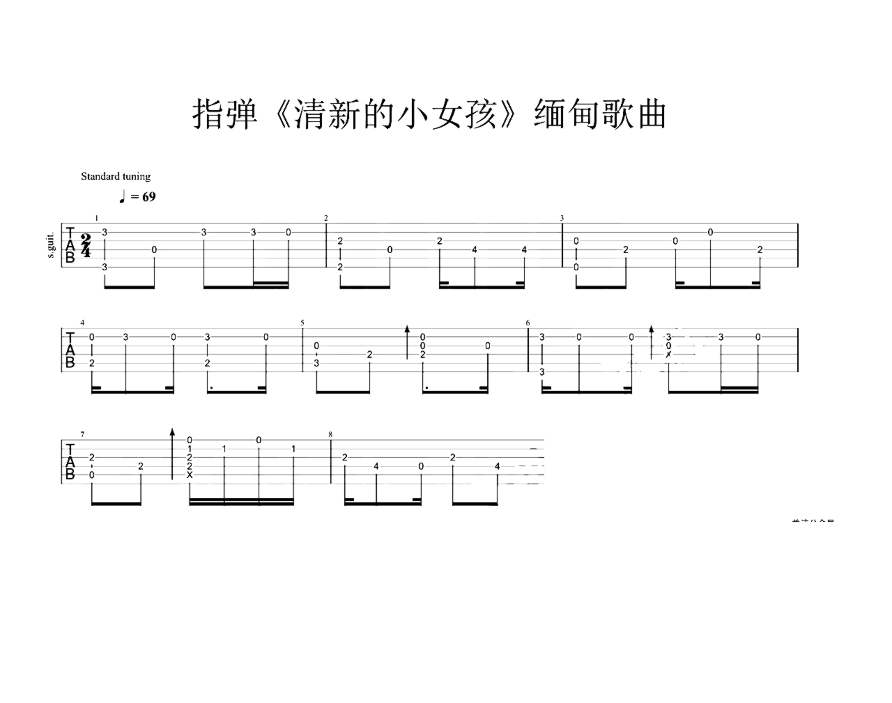 《世界这么大还是遇见你》吉他独奏谱-佚名