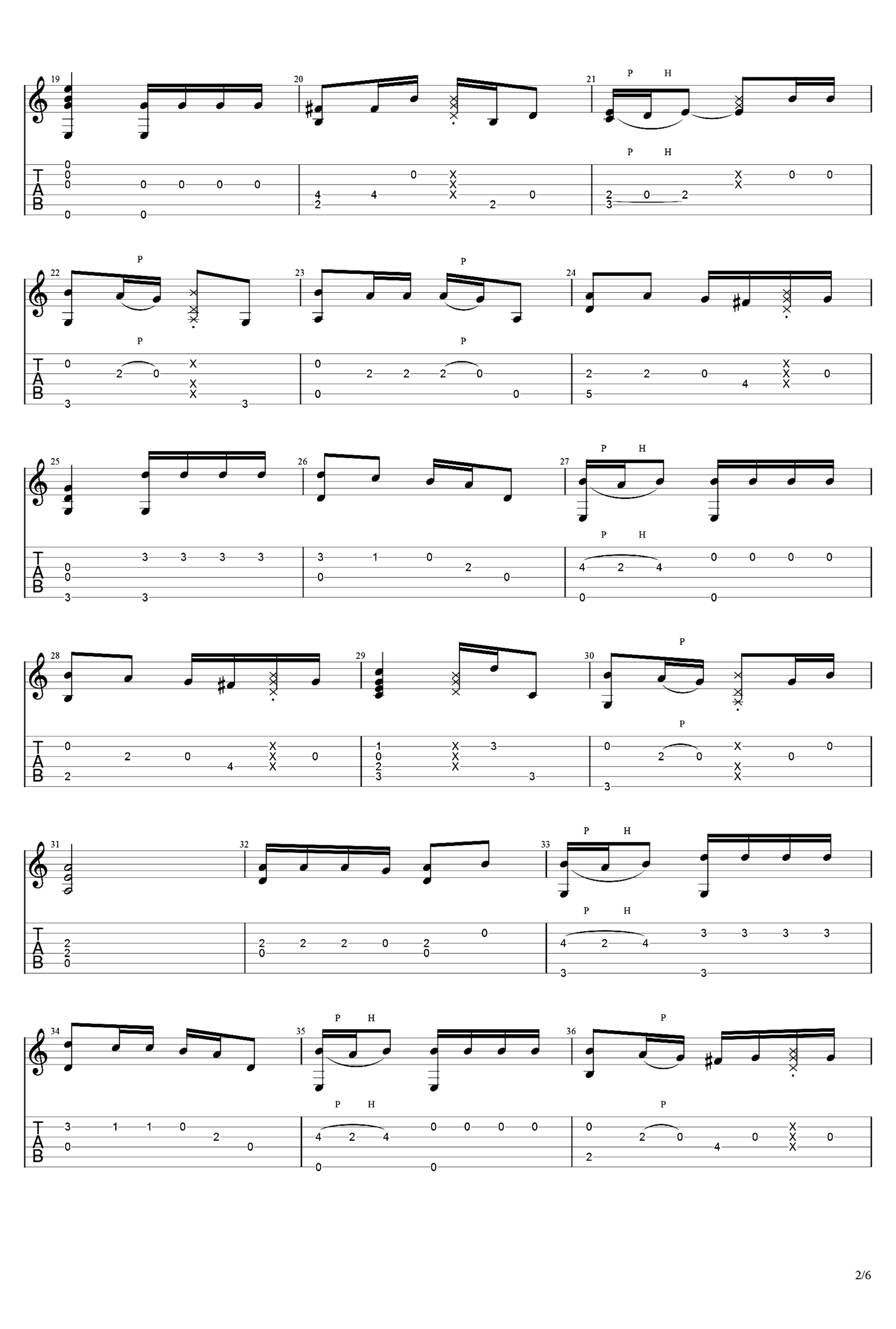 《清新的小女孩》吉他独奏谱-佚名