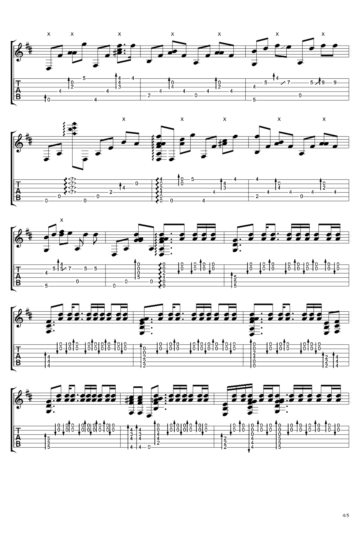 《说好不哭》吉他独奏谱-周杰伦