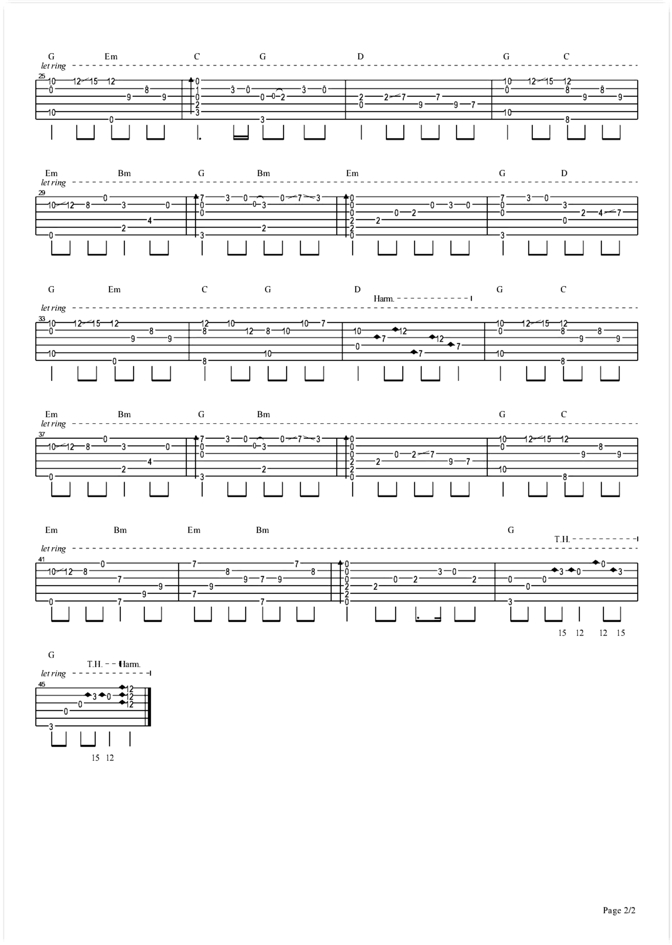 《鸿雁》吉他独奏谱-乌拉特民歌