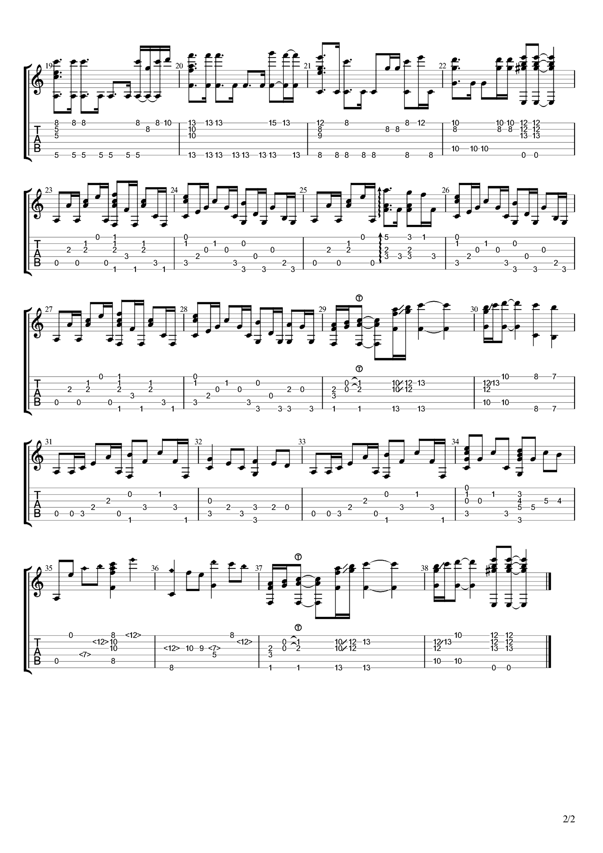 《钢铁洪流进行曲》吉他独奏谱-李旭昊