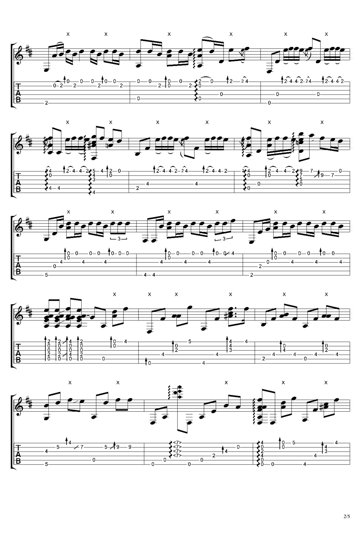 《说好不哭》吉他独奏谱-周杰伦