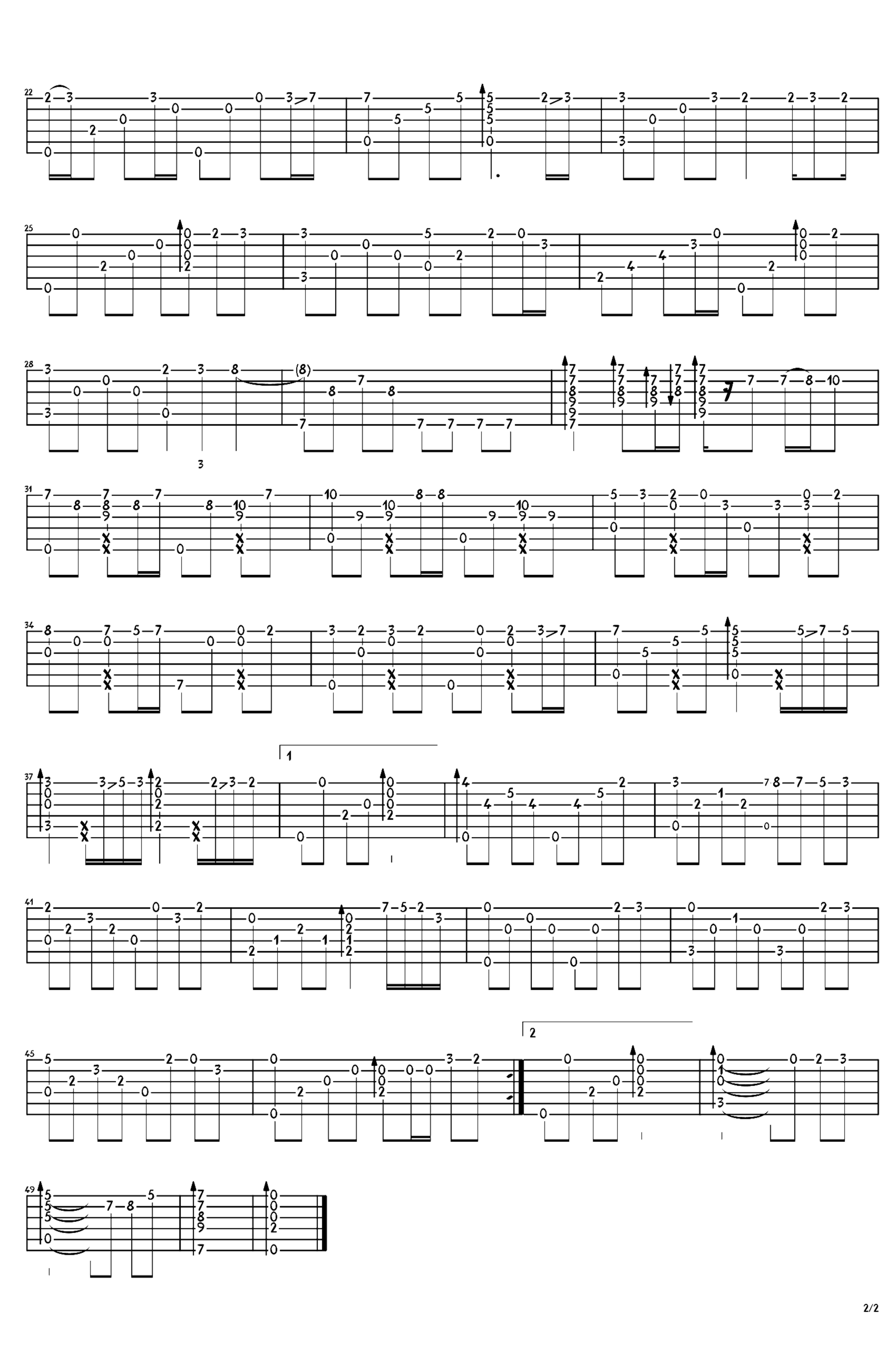 《月半小夜曲》吉他独奏谱-河合奈保子