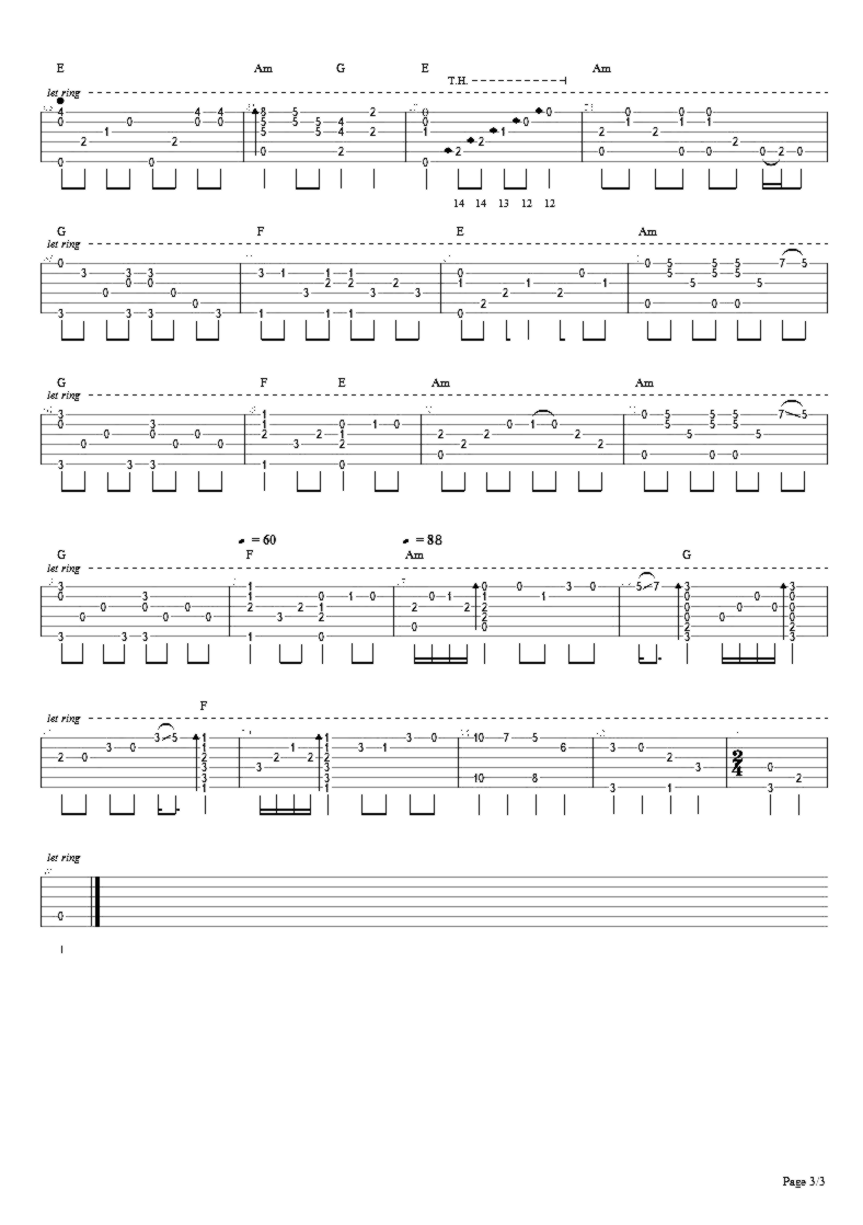 《一生有意义》吉他独奏谱-