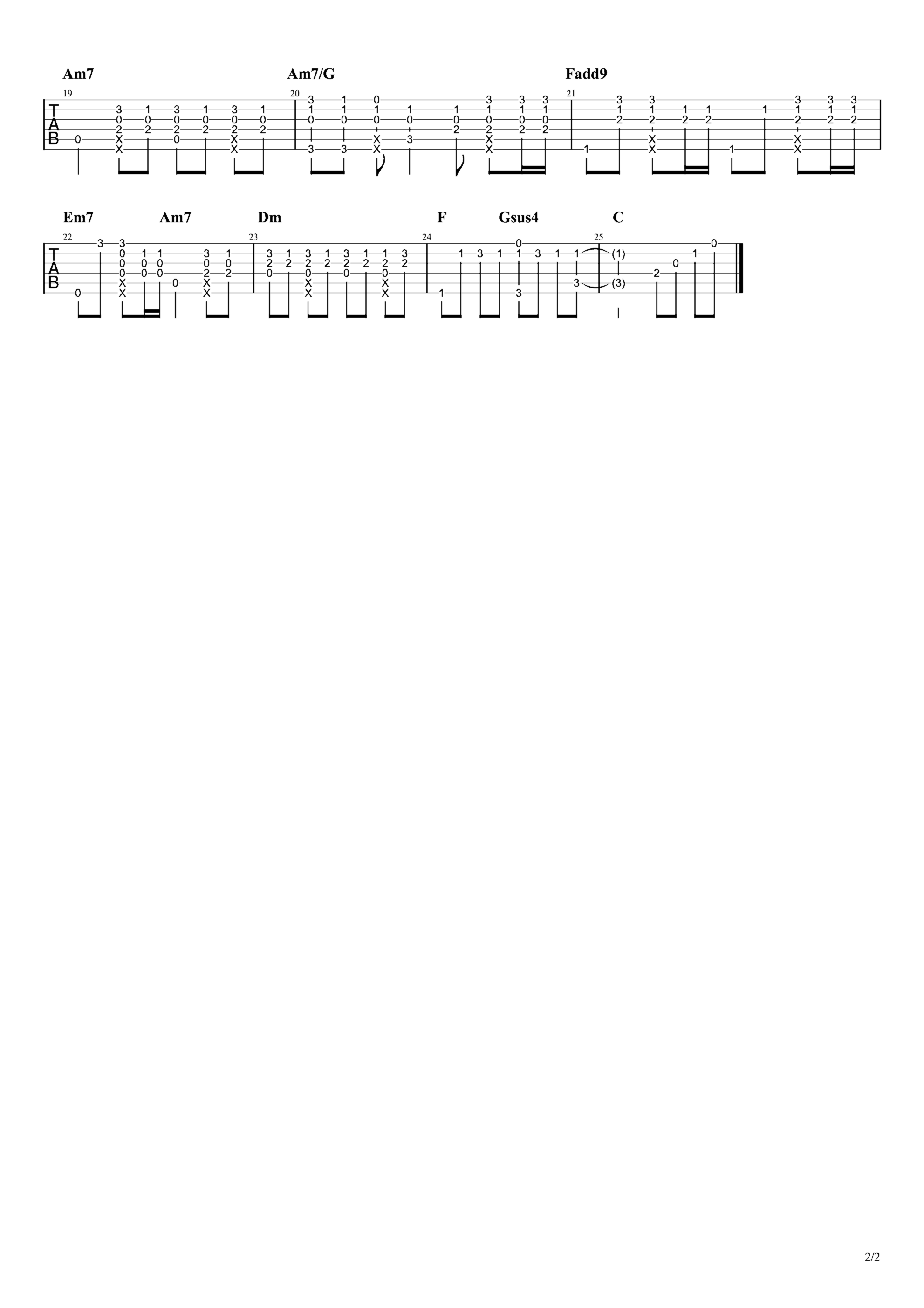 《无名之辈》吉他独奏谱-唐汉霄